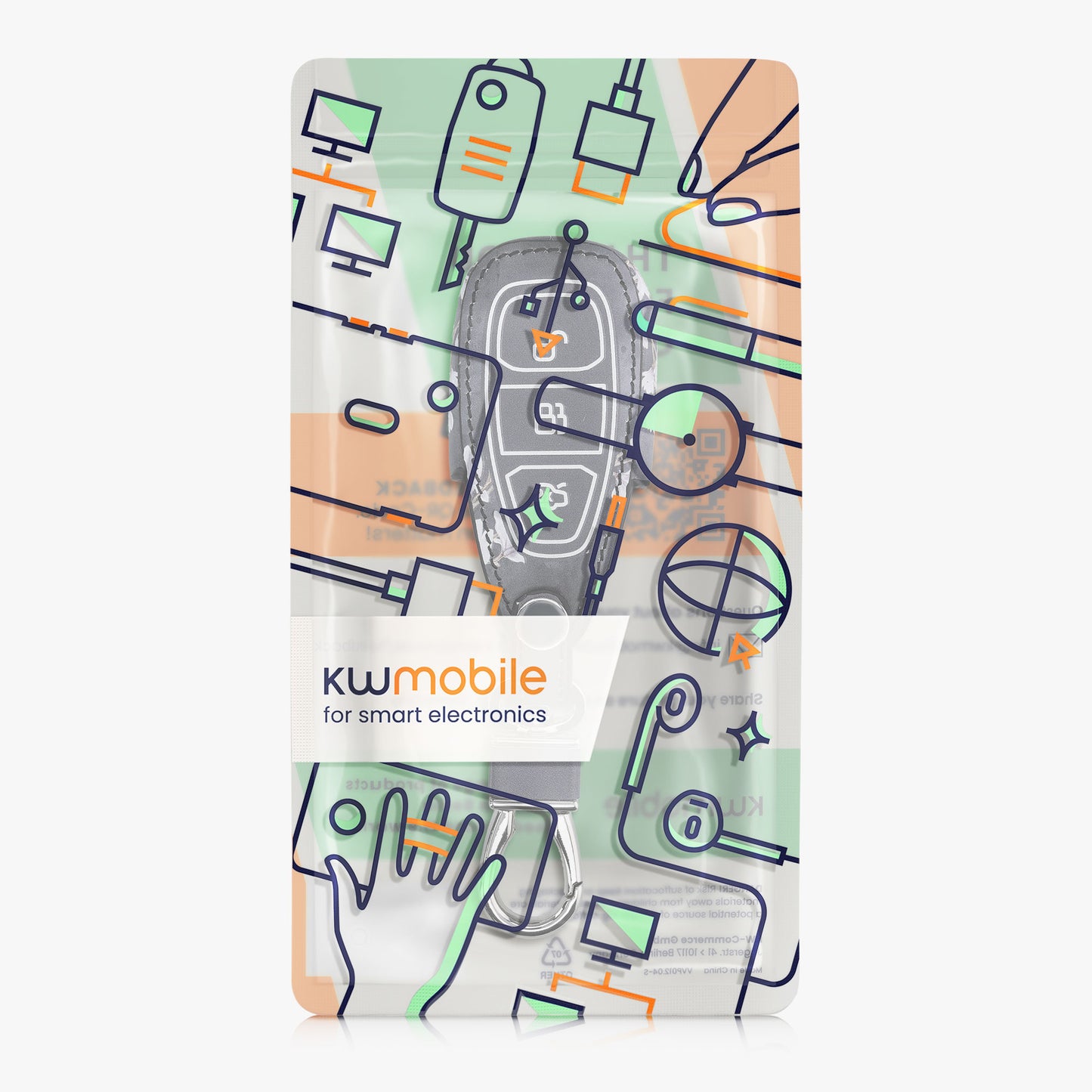 kwmobile Autoschlüssel Hülle kompatibel mit Ford 3-Tasten Autoschlüssel Keyless Go - Kunstleder Schutzhülle Schlüsselhülle Don't touch my Key