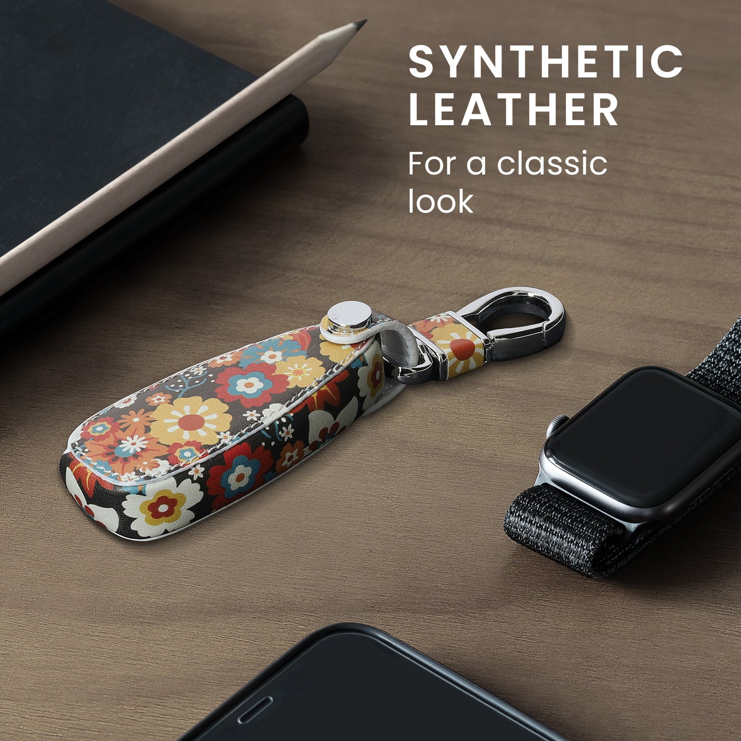 kwmobile Autoschlüssel Hülle kompatibel mit Ford 3-Tasten Autoschlüssel Keyless Go - Kunstleder Schutzhülle Schlüsselhülle Don't touch my Key