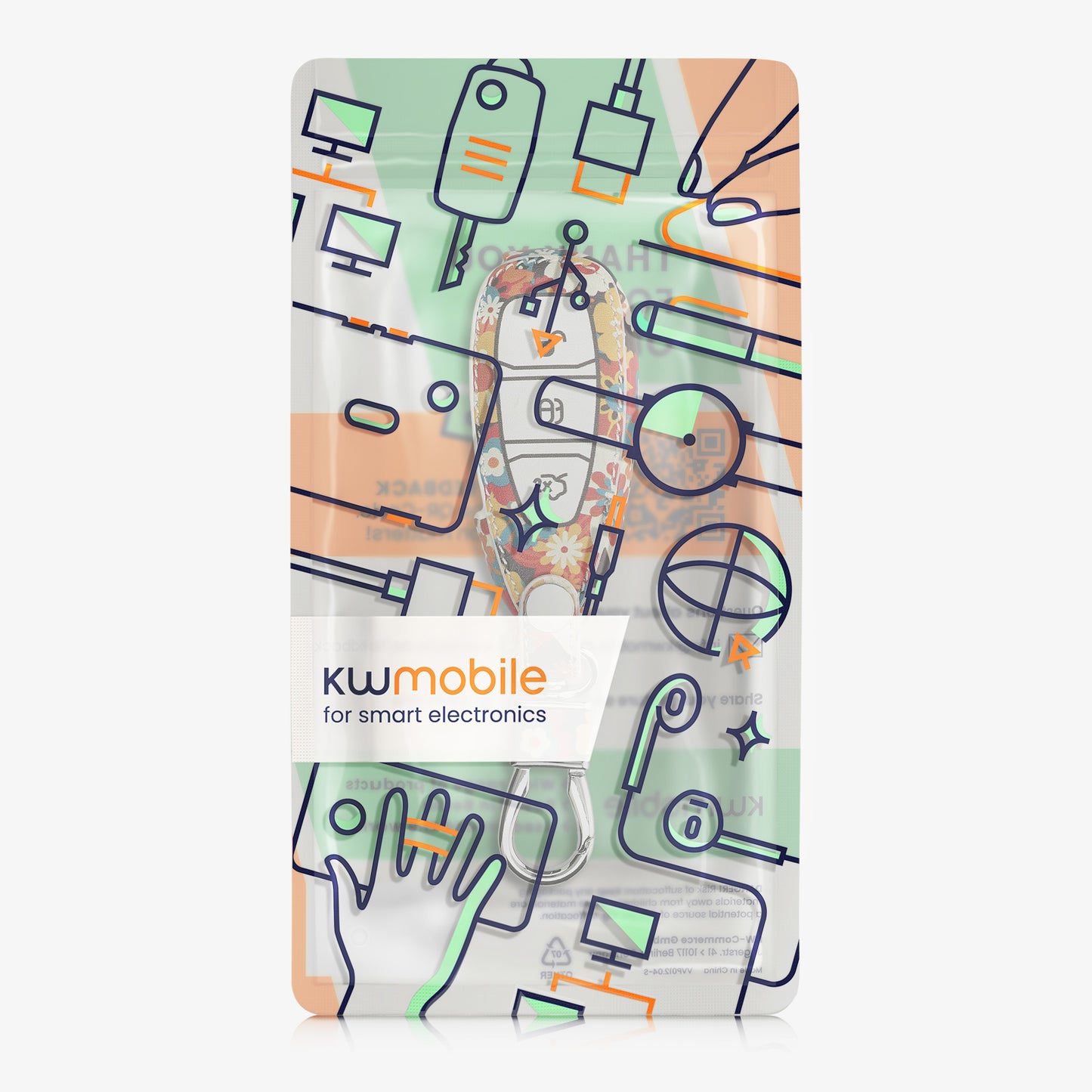kwmobile Autoschlüssel Hülle kompatibel mit Ford 3-Tasten Autoschlüssel Keyless Go - Kunstleder Schutzhülle Schlüsselhülle Don't touch my Key