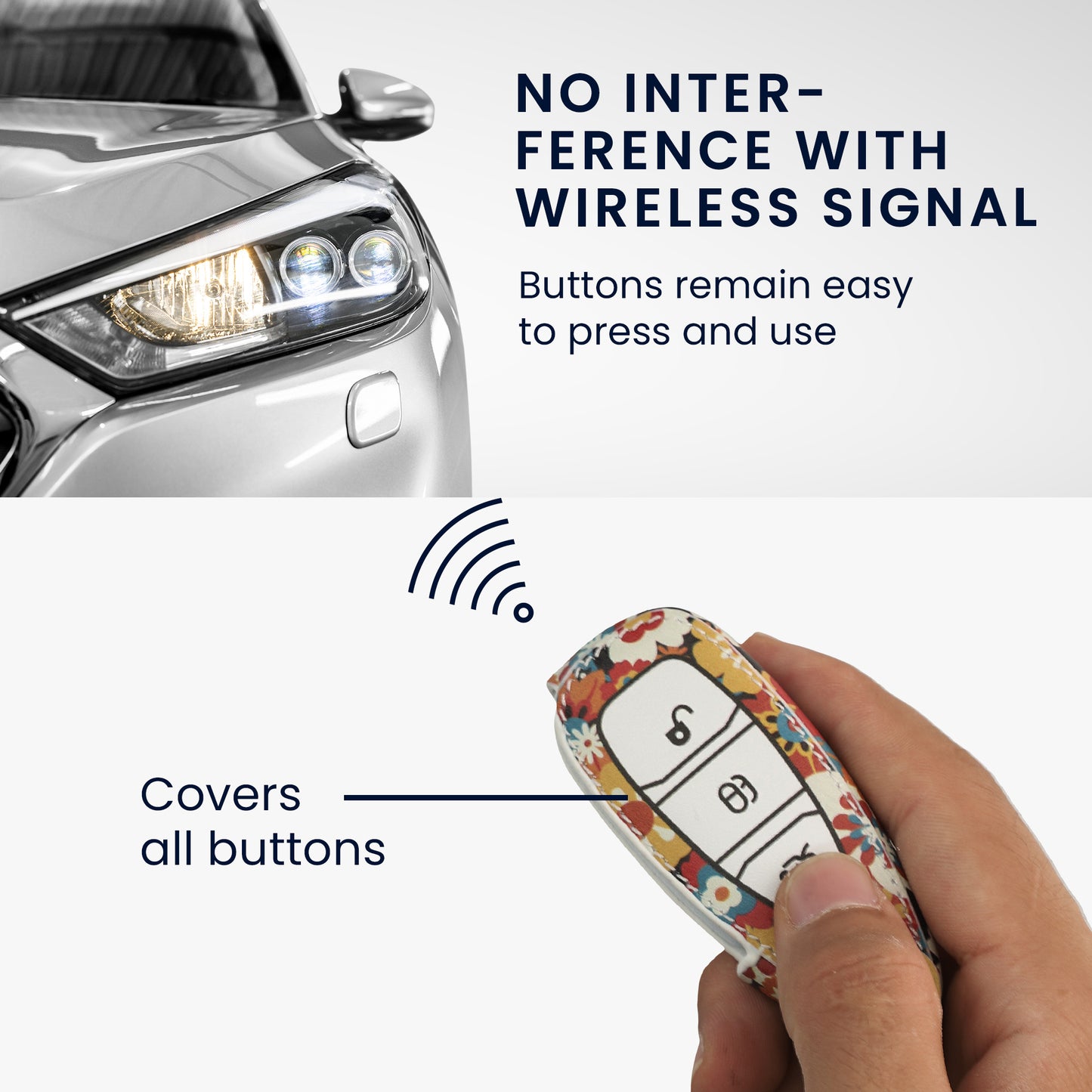 kwmobile Autoschlüssel Hülle kompatibel mit Ford 3-Tasten Autoschlüssel Keyless Go - Kunstleder Schutzhülle Schlüsselhülle Don't touch my Key