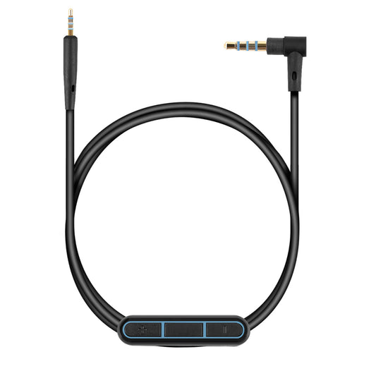 kwmobile Kopfhörerkabel für Bose QuietComfort 35 / 35II / 25 / QC25 / QC35 II / QC35 / On-Ear 2 / OE2 / OE2i / SoundTrue - Ersatz Kabel 150 cm Mikrofon Lautstärkeregler - 3.5mm Klinke Schwarz  