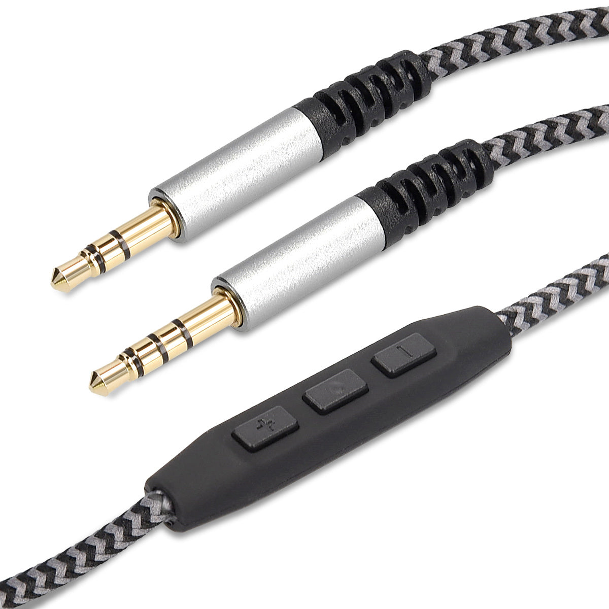 kwmobile Kopfhörerkabel für Over-Ear-Kopfhörer - Ersatz Kabel 150 cm Mikrofon Lautstärkeregler - 3.5mm Klinke