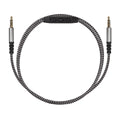 kwmobile Kopfhörerkabel für Over-Ear-Kopfhörer - Ersatz Kabel 150 cm Mikrofon Lautstärkeregler - 3.5mm Klinke Dunkelgrau  