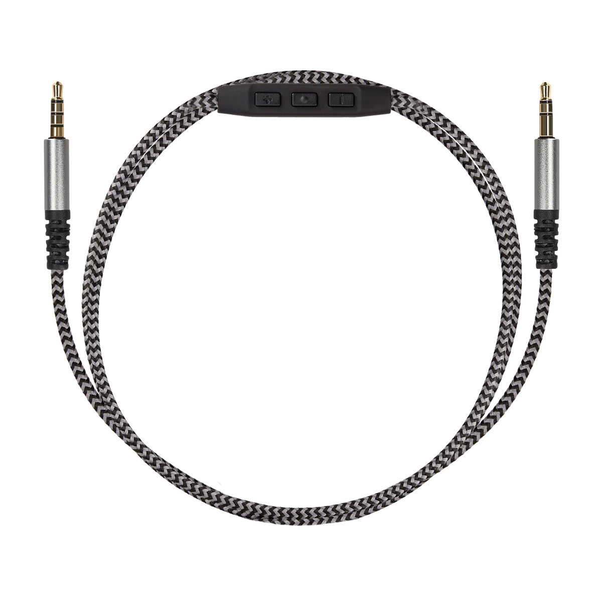 kwmobile Kopfhörerkabel für Over-Ear-Kopfhörer - Ersatz Kabel 150 cm Mikrofon Lautstärkeregler - 3.5mm Klinke Dunkelgrau  