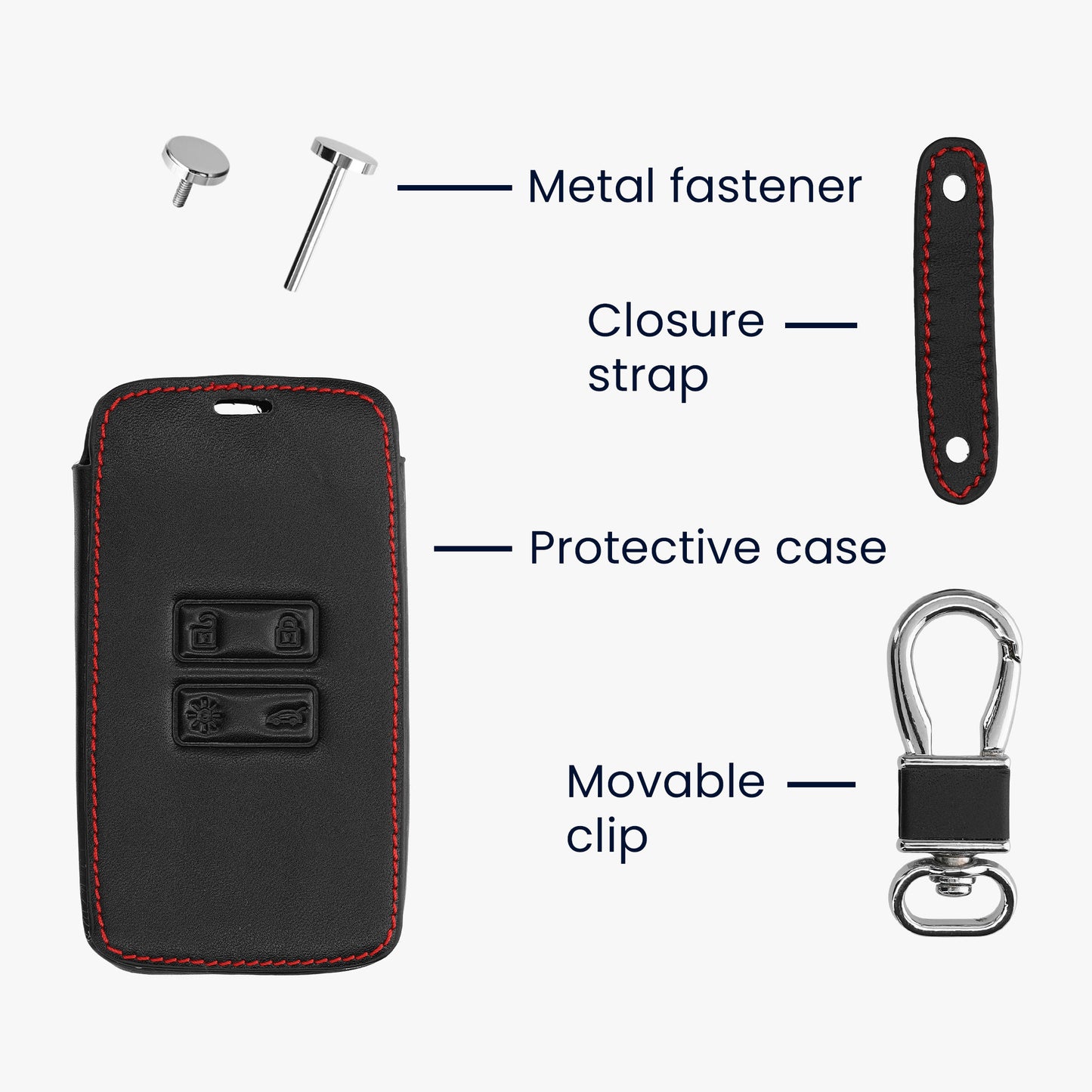 kwmobile Schlüsselhülle für Renault 4-Tasten Smartkey Autoschlüssel (nur Keyless Go) Hülle - Autoschlüssel Schlüssel Hülle - Schlüsselcover aus Kunstleder