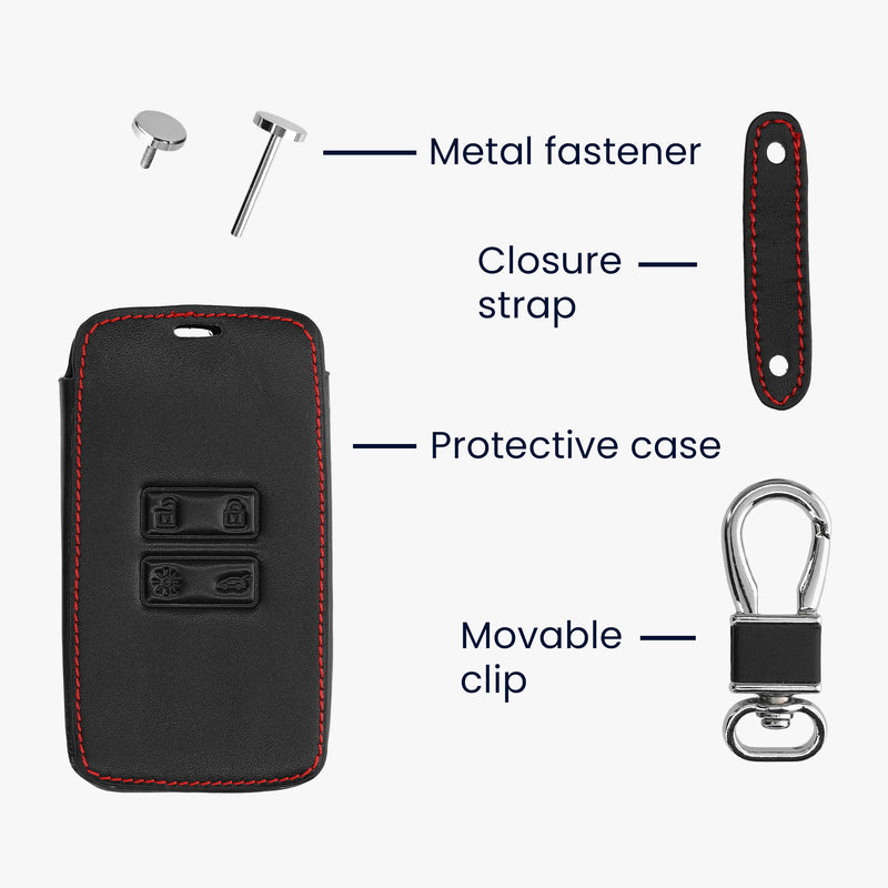 kwmobile Schlüsselhülle für Renault 4-Tasten Smartkey Autoschlüssel (nur Keyless Go) Hülle - Autoschlüssel Schlüssel Hülle - Schlüsselcover aus Kunstleder