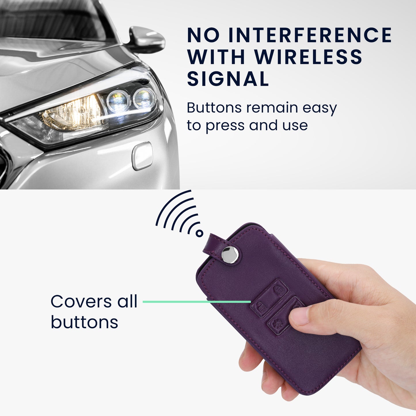 kwmobile Schlüsselhülle für Renault 4-Tasten Smartkey Autoschlüssel (nur Keyless Go) Hülle - Autoschlüssel Schlüssel Hülle - Schlüsselcover aus Kunstleder
