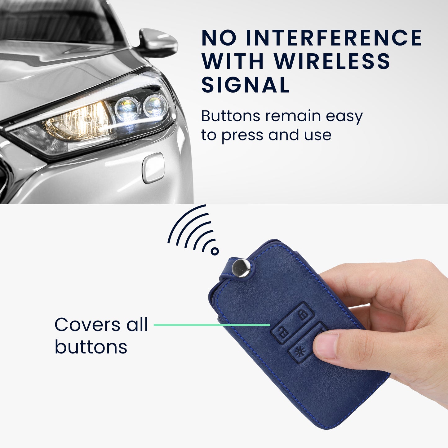 kwmobile Schlüsselhülle für Renault 4-Tasten Smartkey Autoschlüssel (nur Keyless Go) Hülle - Autoschlüssel Schlüssel Hülle - Schlüsselcover aus Kunstleder