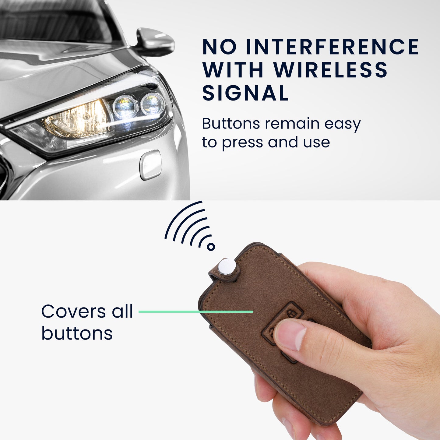 kwmobile Schlüsselhülle für Renault 4-Tasten Smartkey Autoschlüssel (nur Keyless Go) Hülle - Autoschlüssel Schlüssel Hülle - Schlüsselcover aus Kunstleder
