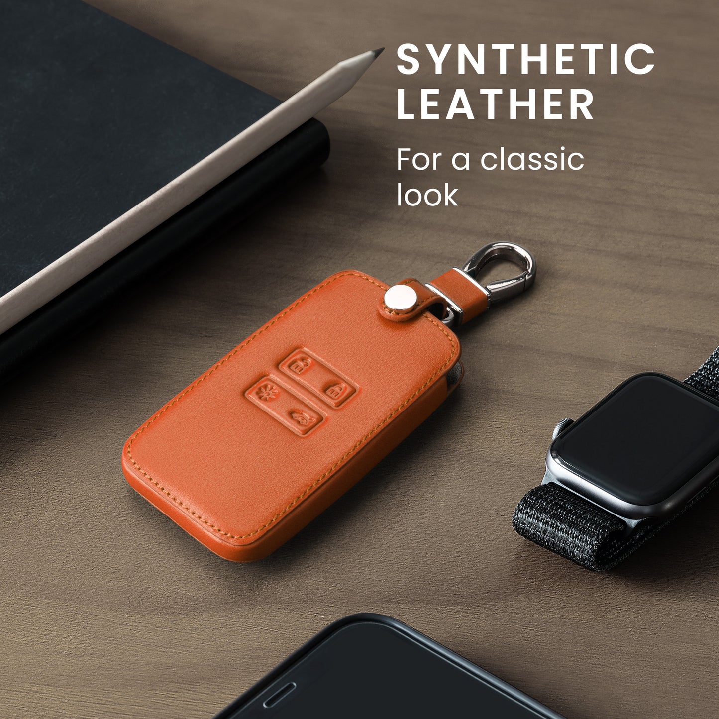 kwmobile Schlüsselhülle für Renault 4-Tasten Smartkey Autoschlüssel (nur Keyless Go) Hülle - Autoschlüssel Schlüssel Hülle - Schlüsselcover aus Kunstleder