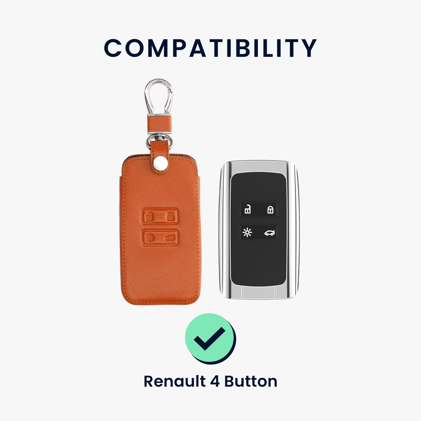 kwmobile Schlüsselhülle für Renault 4-Tasten Smartkey Autoschlüssel (nur Keyless Go) Hülle - Autoschlüssel Schlüssel Hülle - Schlüsselcover aus Kunstleder