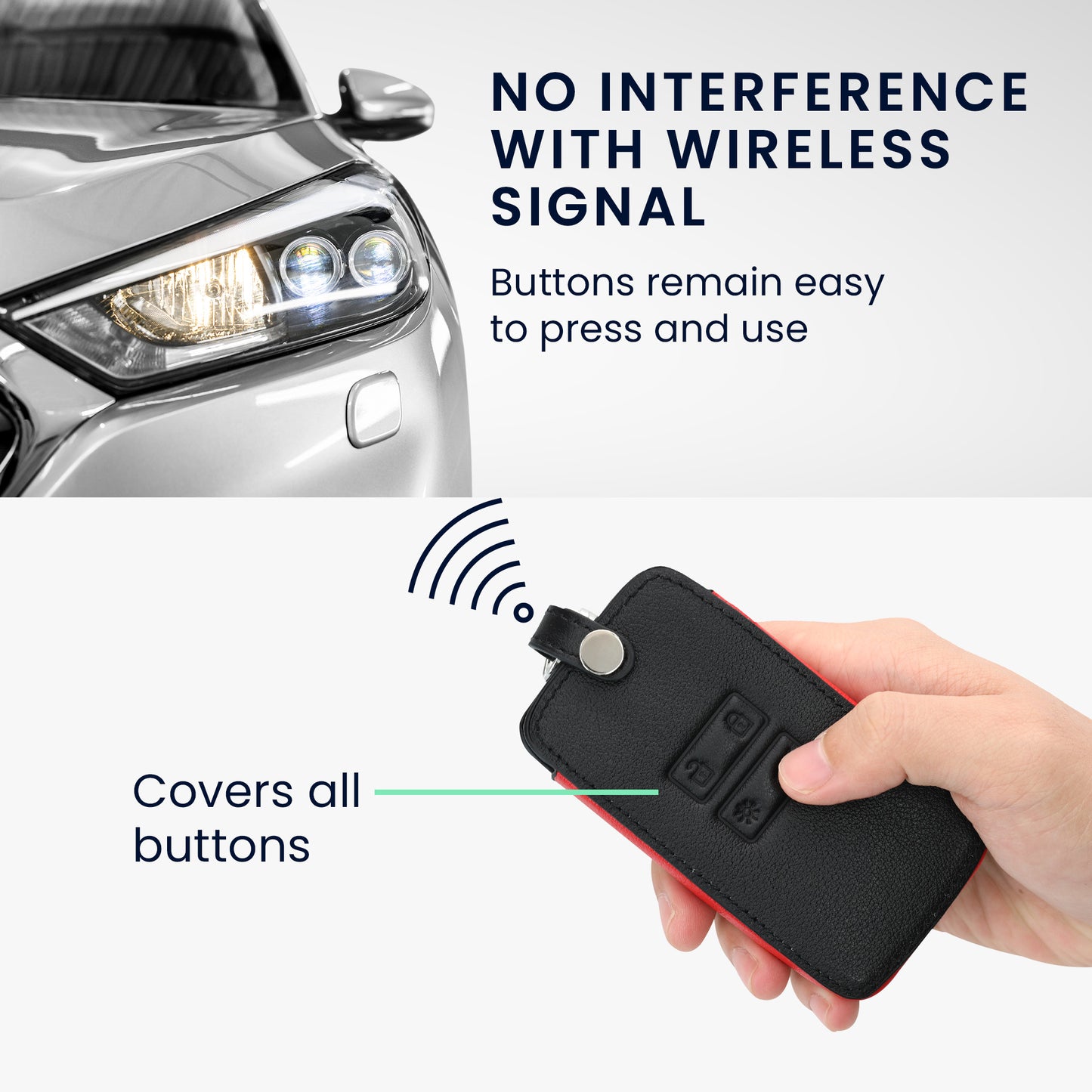 kwmobile Schlüsselhülle für Renault 4-Tasten Smartkey Autoschlüssel (nur Keyless Go) Hülle - Autoschlüssel Schlüssel Hülle - Schlüsselcover aus Kunstleder