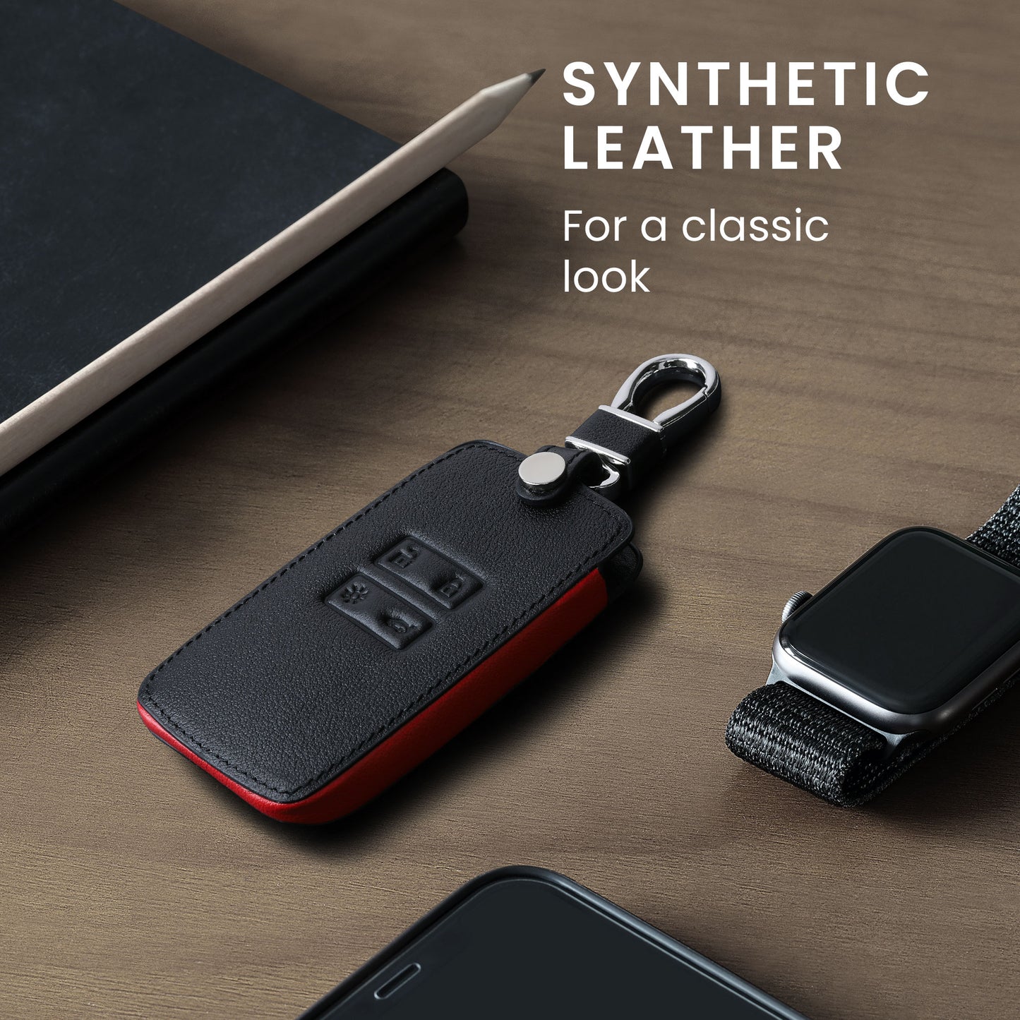 kwmobile Schlüsselhülle für Renault 4-Tasten Smartkey Autoschlüssel (nur Keyless Go) Hülle - Autoschlüssel Schlüssel Hülle - Schlüsselcover aus Kunstleder