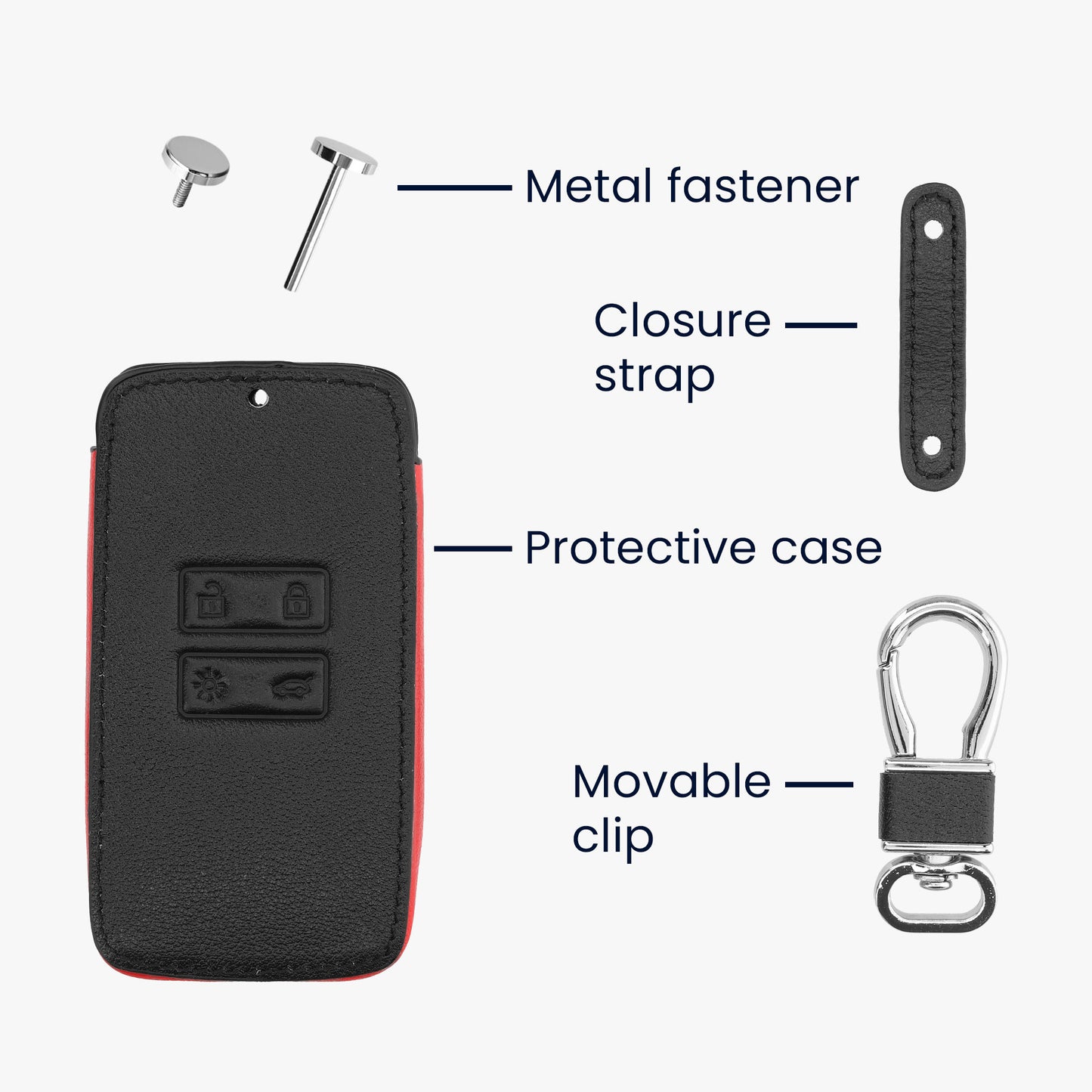 kwmobile Schlüsselhülle für Renault 4-Tasten Smartkey Autoschlüssel (nur Keyless Go) Hülle - Autoschlüssel Schlüssel Hülle - Schlüsselcover aus Kunstleder