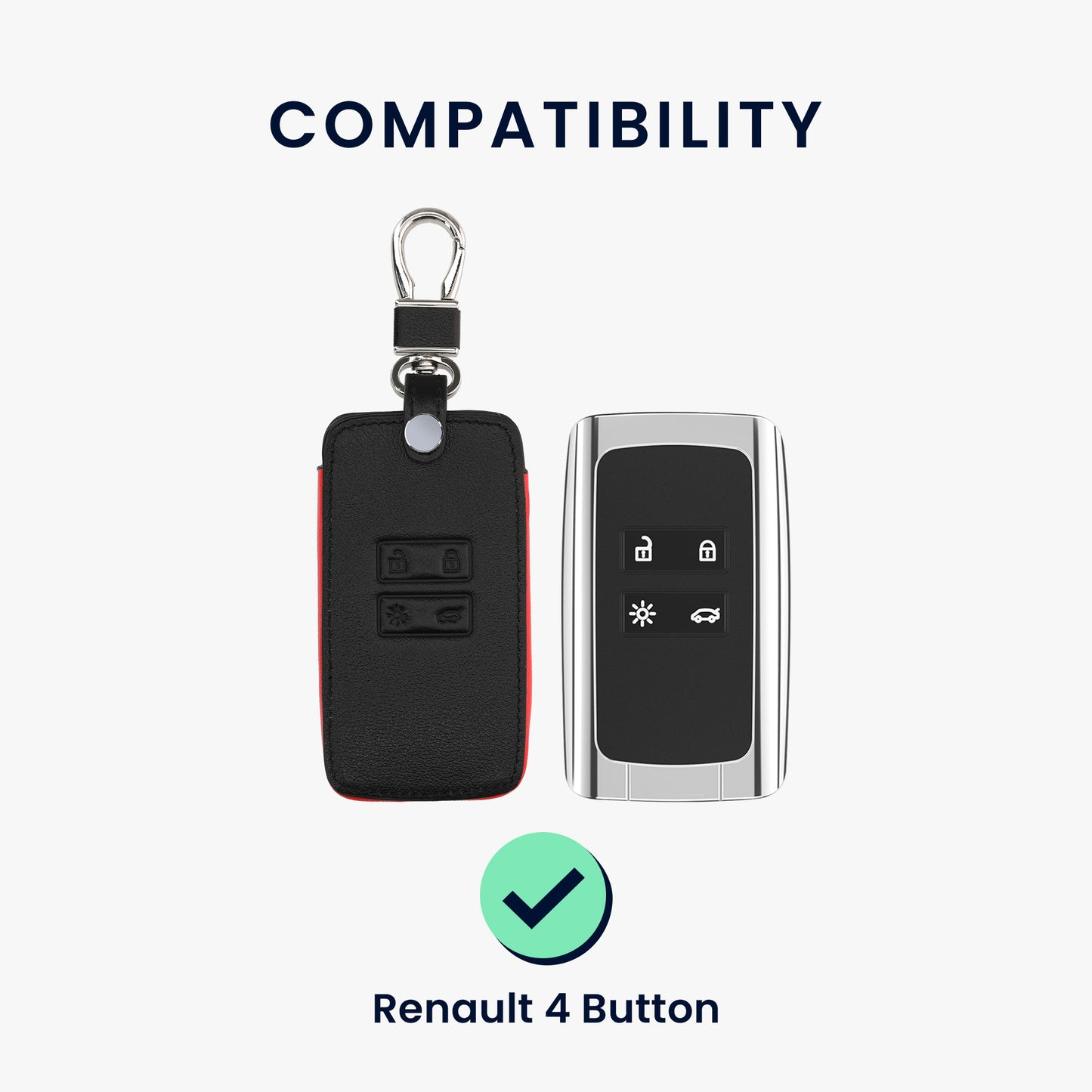 kwmobile Schlüsselhülle für Renault 4-Tasten Smartkey Autoschlüssel (nur Keyless Go) Hülle - Autoschlüssel Schlüssel Hülle - Schlüsselcover aus Kunstleder
