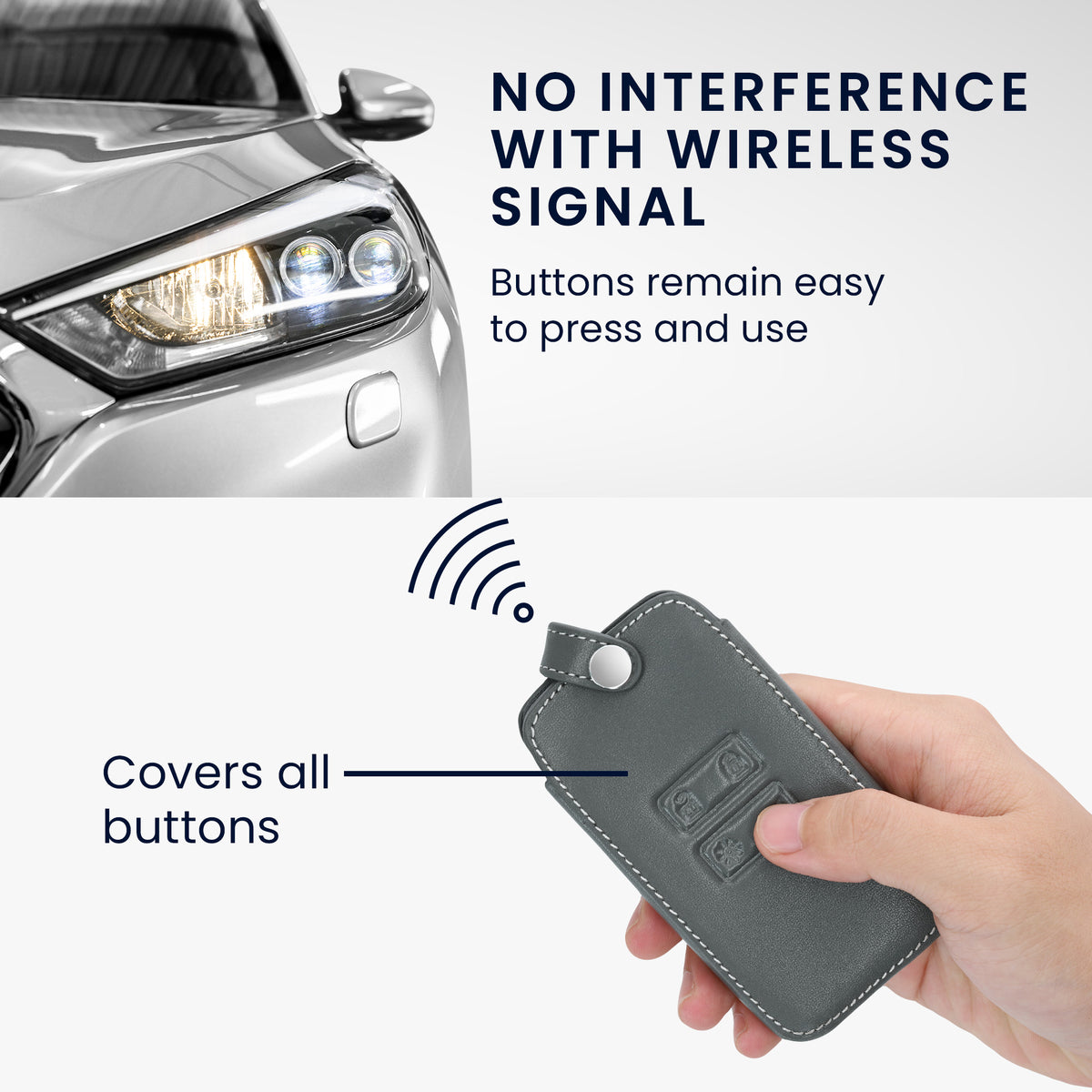 kwmobile Schlüsselhülle für Renault 4-Tasten Smartkey Autoschlüssel (nur Keyless Go) Hülle - Autoschlüssel Schlüssel Hülle - Schlüsselcover aus Kunstleder