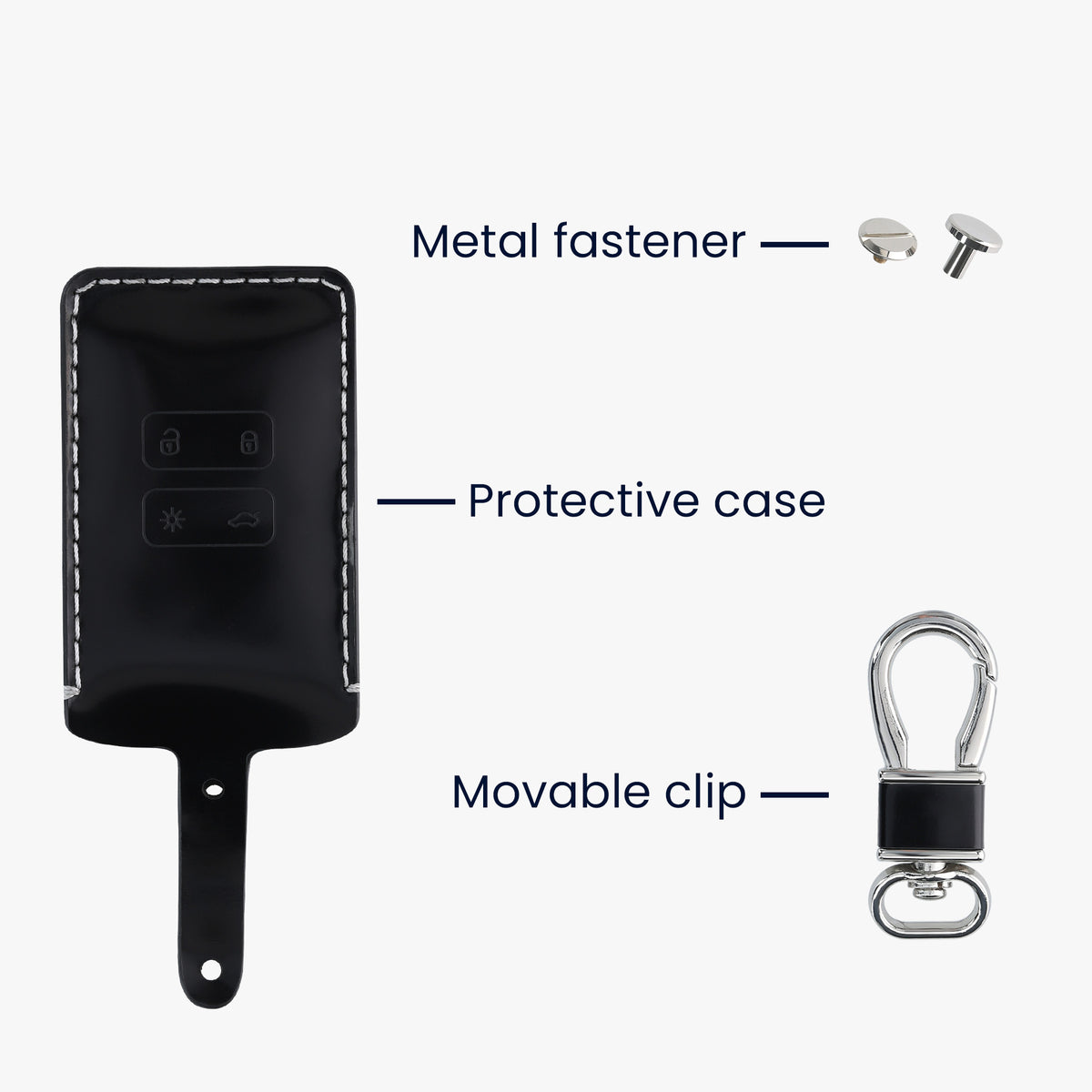 kwmobile Schlüsselhülle für Renault 4-Tasten Smartkey Autoschlüssel (nur Keyless Go) Hülle - Autoschlüssel Schlüssel Hülle - Schlüsselcover aus Kunstleder