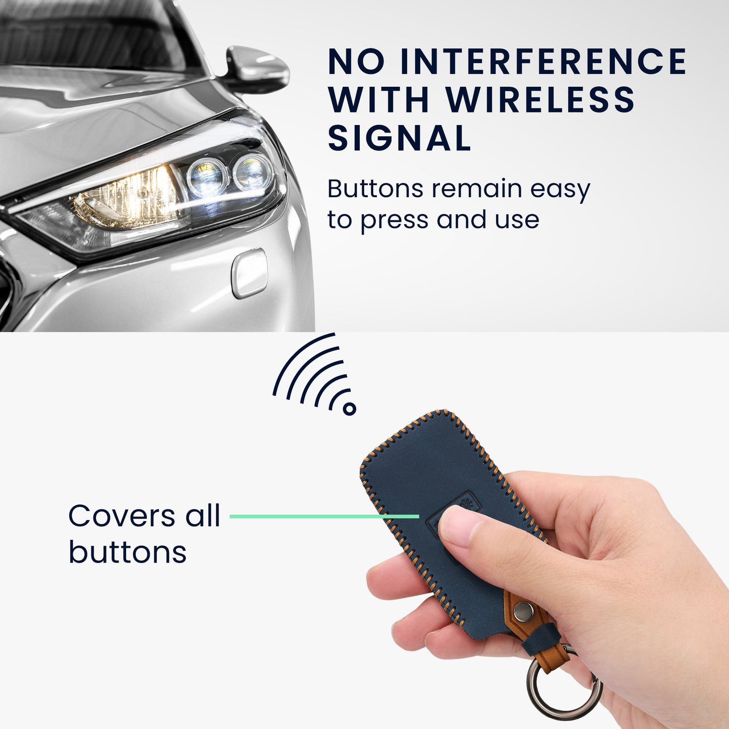 kwmobile Schlüsselhülle für Renault 4-Tasten Smartkey Autoschlüssel (nur Keyless Go) Hülle - Autoschlüssel Schlüssel Hülle - Schlüsselcover aus Kunstleder