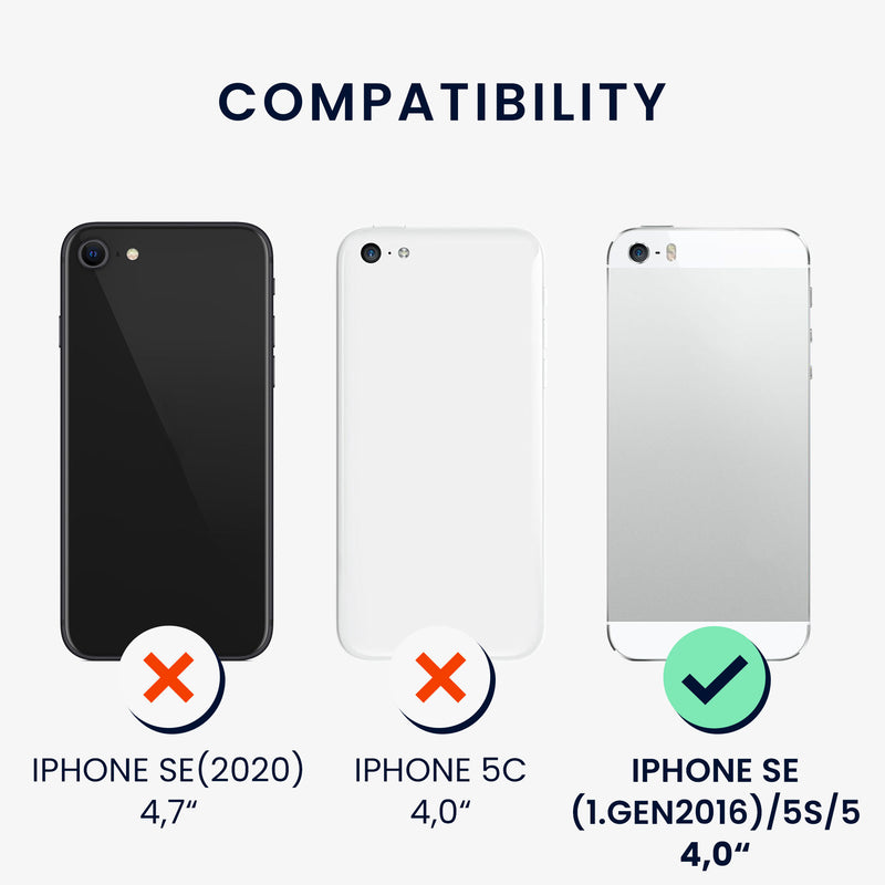 kwmobile Handyhülle für Apple iPhone SE (1.Gen 2016) / iPhone 5 / iPhone 5S Hülle - Kabelloses Laden - Schutzhülle Cover