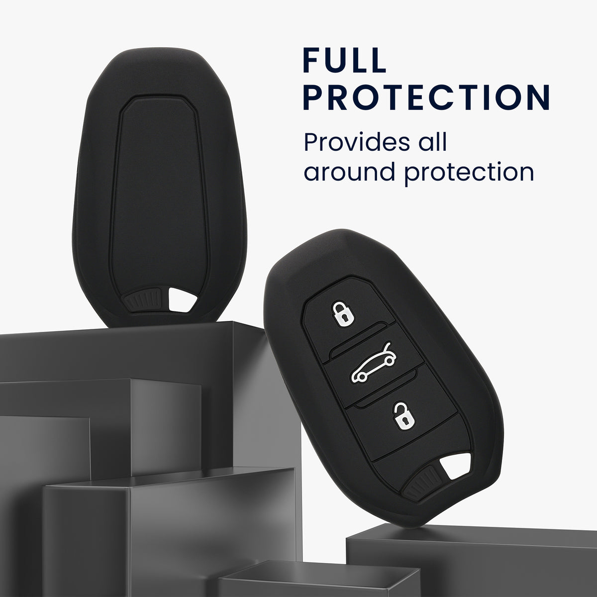kwmobile Schlüsselhülle für Peugeot Citroen 3-Tasten Smartkey Autoschlüssel (nur Keyless Go) Hülle - Autoschlüssel Schlüssel Hülle - Schlüsselschutz Gehäuse