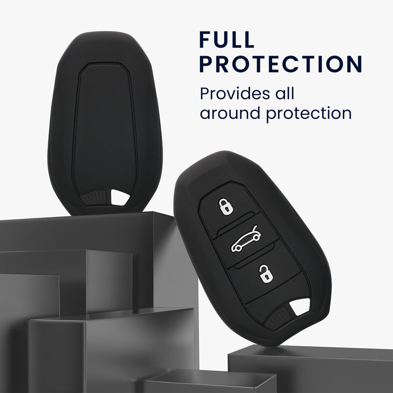 kwmobile Schlüsselhülle für Peugeot Citroen 3-Tasten Smartkey Autoschlüssel (nur Keyless Go) Hülle - Autoschlüssel Schlüssel Hülle - Schlüsselschutz Gehäuse