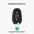 kwmobile Schlüsselhülle für Peugeot Citroen 3-Tasten Smartkey Autoschlüssel (nur Keyless Go) Hülle - Autoschlüssel Schlüssel Hülle - Schlüsselschutz Gehäuse