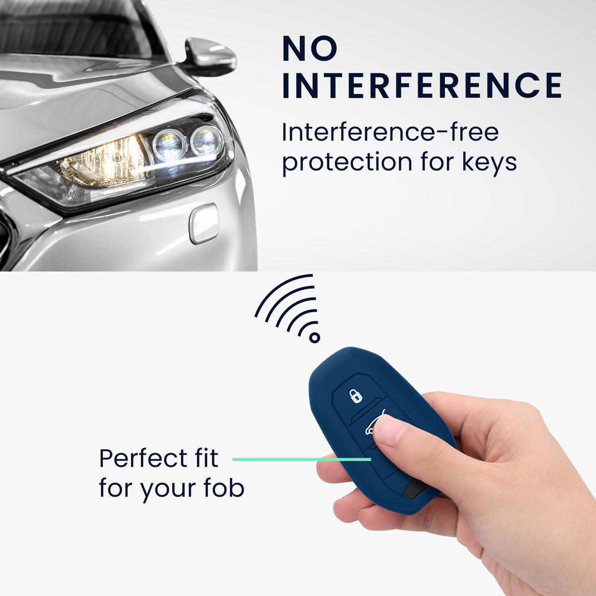 kwmobile Schlüsselhülle für Peugeot Citroen 3-Tasten Smartkey Autoschlüssel (nur Keyless Go) Hülle - Autoschlüssel Schlüssel Hülle - Schlüsselschutz Gehäuse