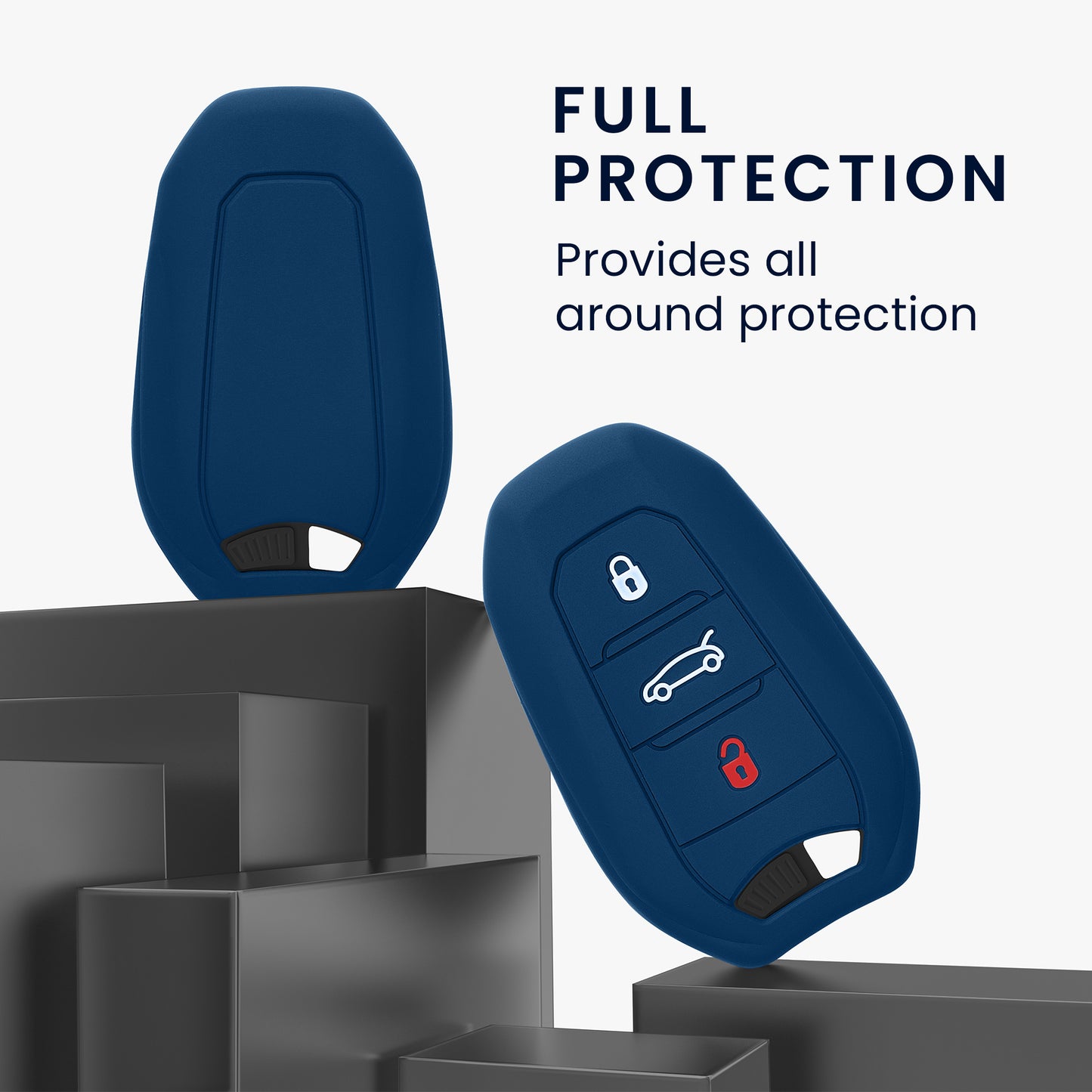 kwmobile Schlüsselhülle für Peugeot Citroen 3-Tasten Smartkey Autoschlüssel (nur Keyless Go) Hülle - Autoschlüssel Schlüssel Hülle - Schlüsselschutz Gehäuse