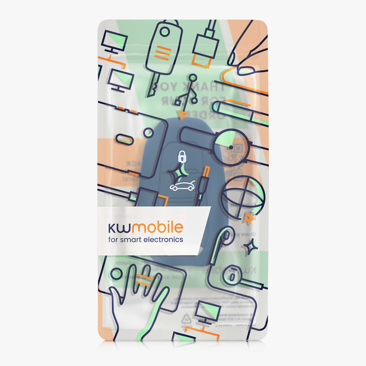 kwmobile Schlüsselhülle für Peugeot Citroen 3-Tasten Smartkey Autoschlüssel (nur Keyless Go) Hülle - Autoschlüssel Schlüssel Hülle - Schlüsselschutz Gehäuse
