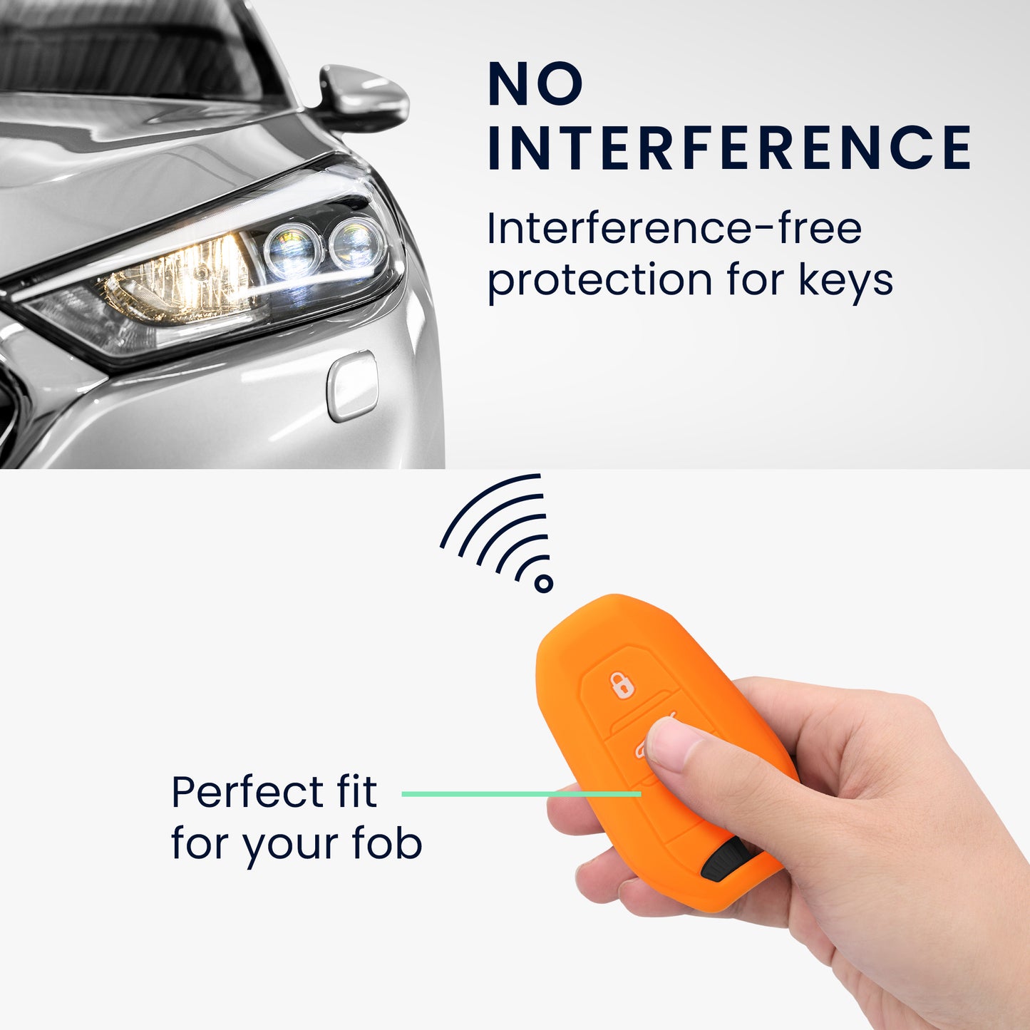 kwmobile Schlüsselhülle für Peugeot Citroen 3-Tasten Smartkey Autoschlüssel (nur Keyless Go) Hülle - Autoschlüssel Schlüssel Hülle - Schlüsselschutz Gehäuse