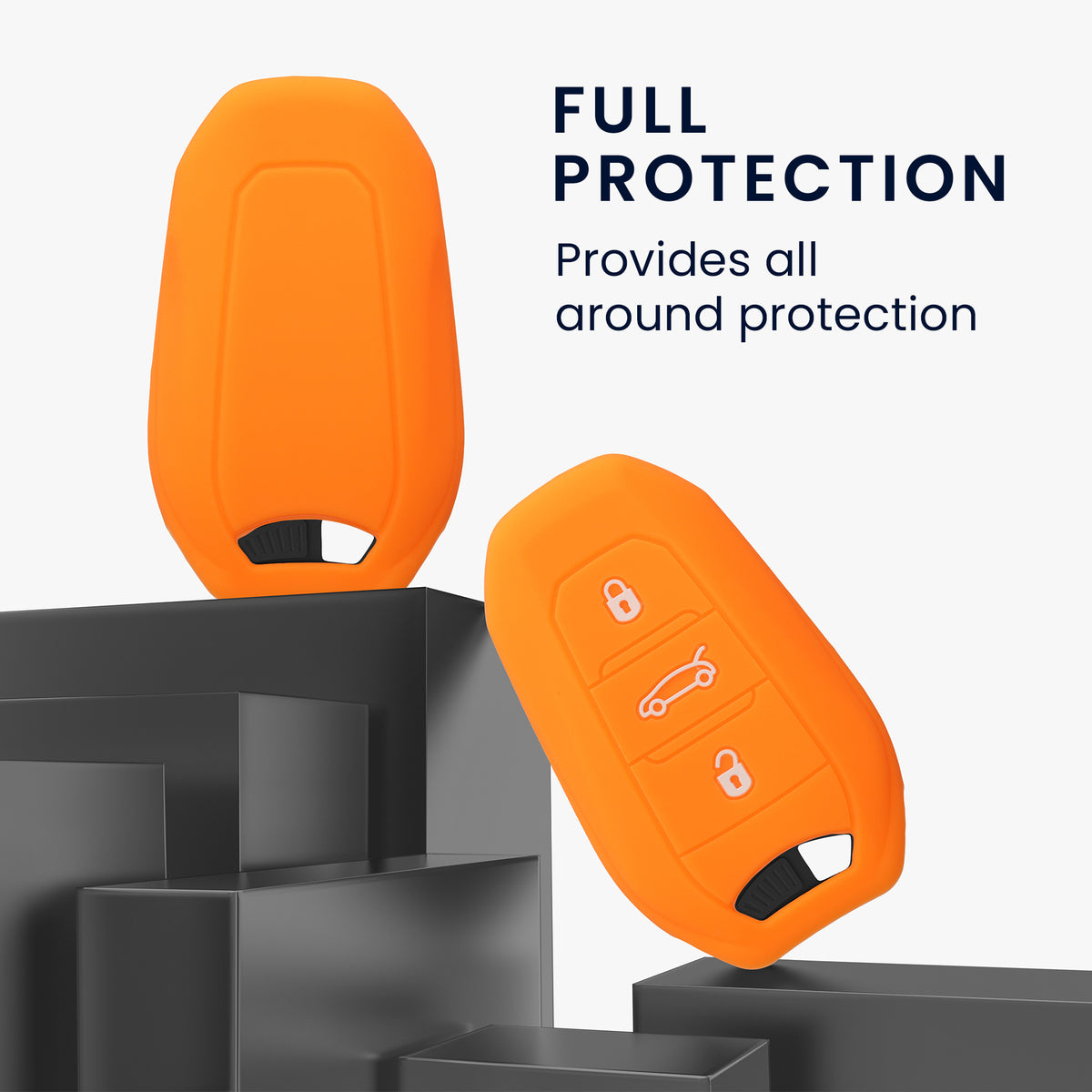 kwmobile Schlüsselhülle für Peugeot Citroen 3-Tasten Smartkey Autoschlüssel (nur Keyless Go) Hülle - Autoschlüssel Schlüssel Hülle - Schlüsselschutz Gehäuse