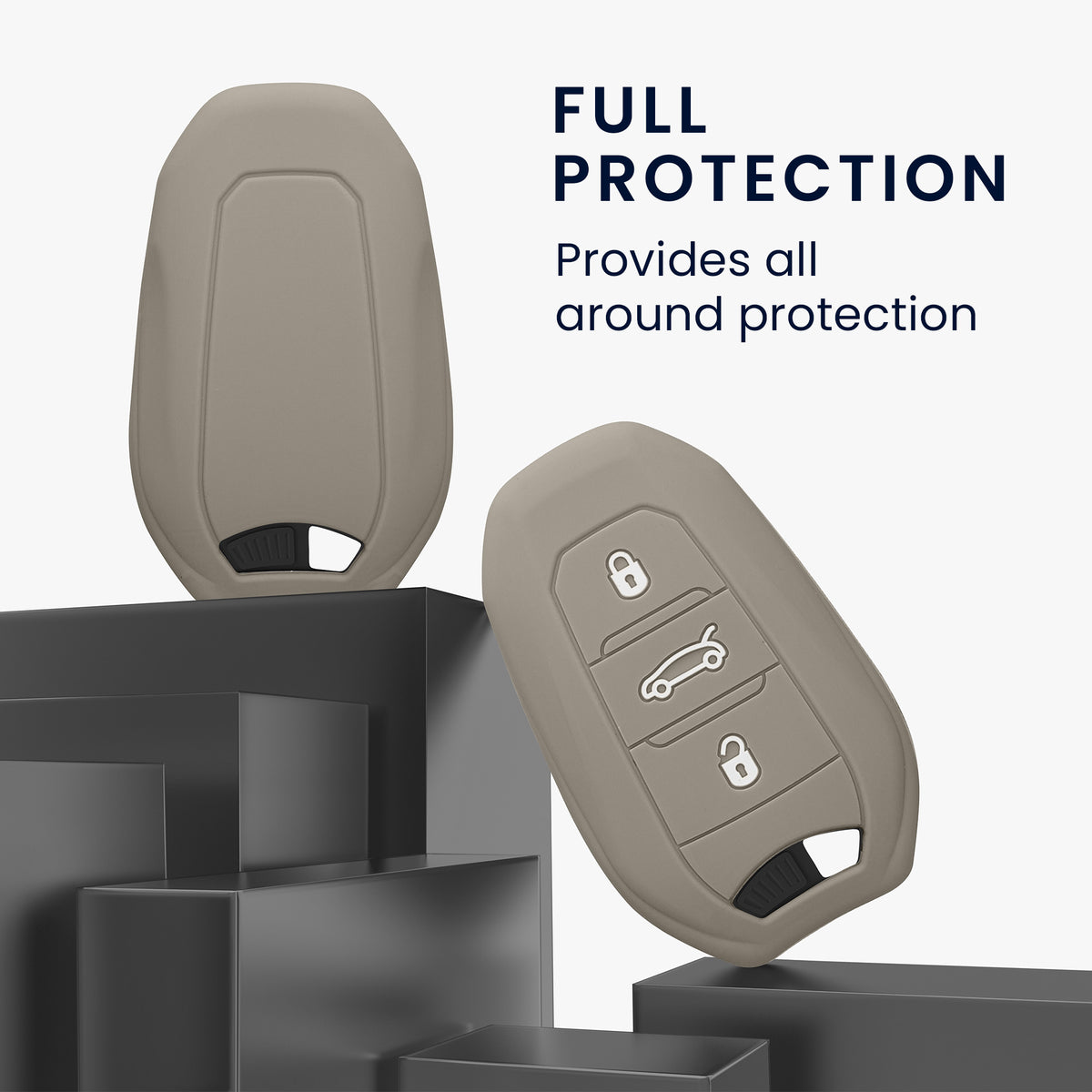 kwmobile Schlüsselhülle für Peugeot Citroen 3-Tasten Smartkey Autoschlüssel (nur Keyless Go) Hülle - Autoschlüssel Schlüssel Hülle - Schlüsselschutz Gehäuse