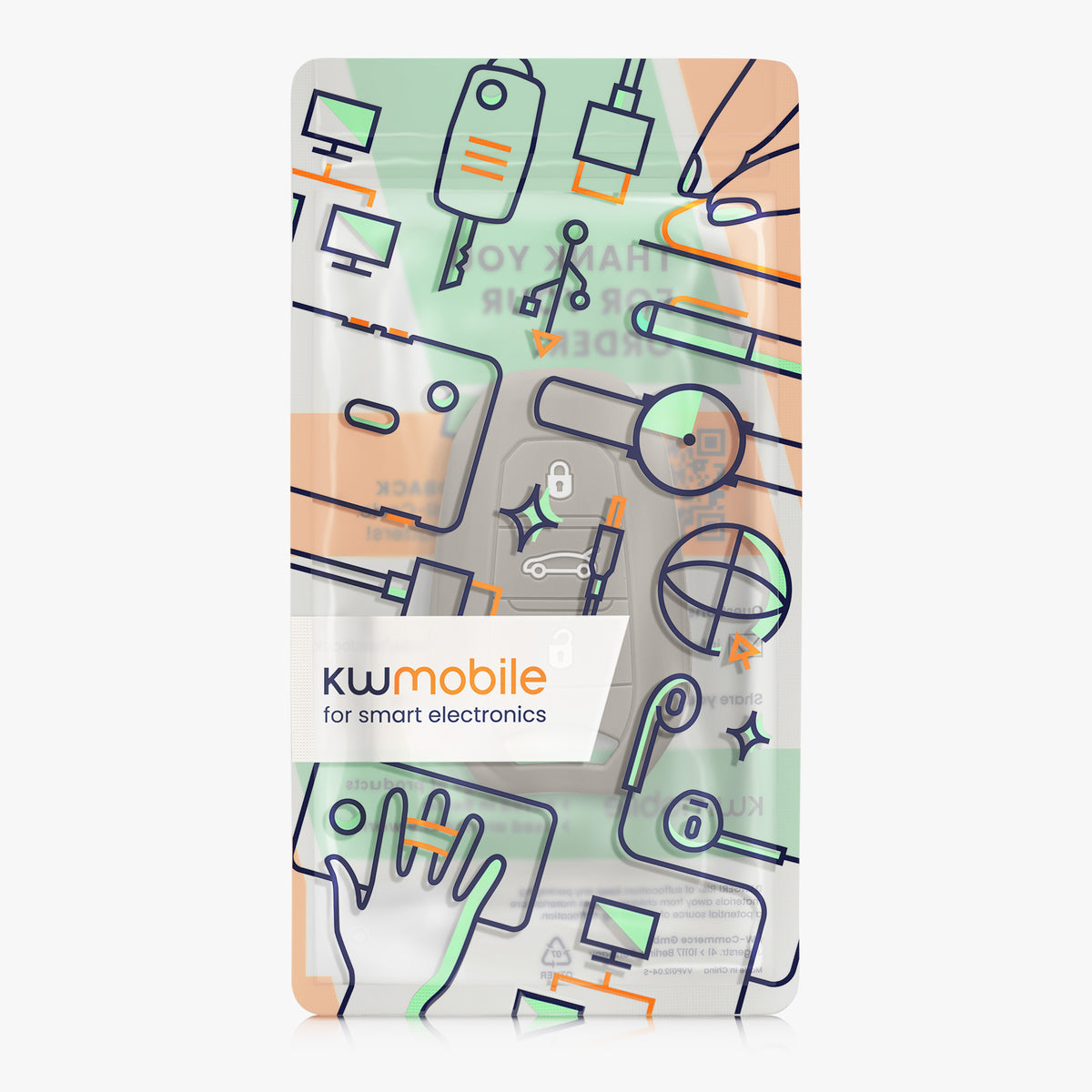 kwmobile Schlüsselhülle für Peugeot Citroen 3-Tasten Smartkey Autoschlüssel (nur Keyless Go) Hülle - Autoschlüssel Schlüssel Hülle - Schlüsselschutz Gehäuse