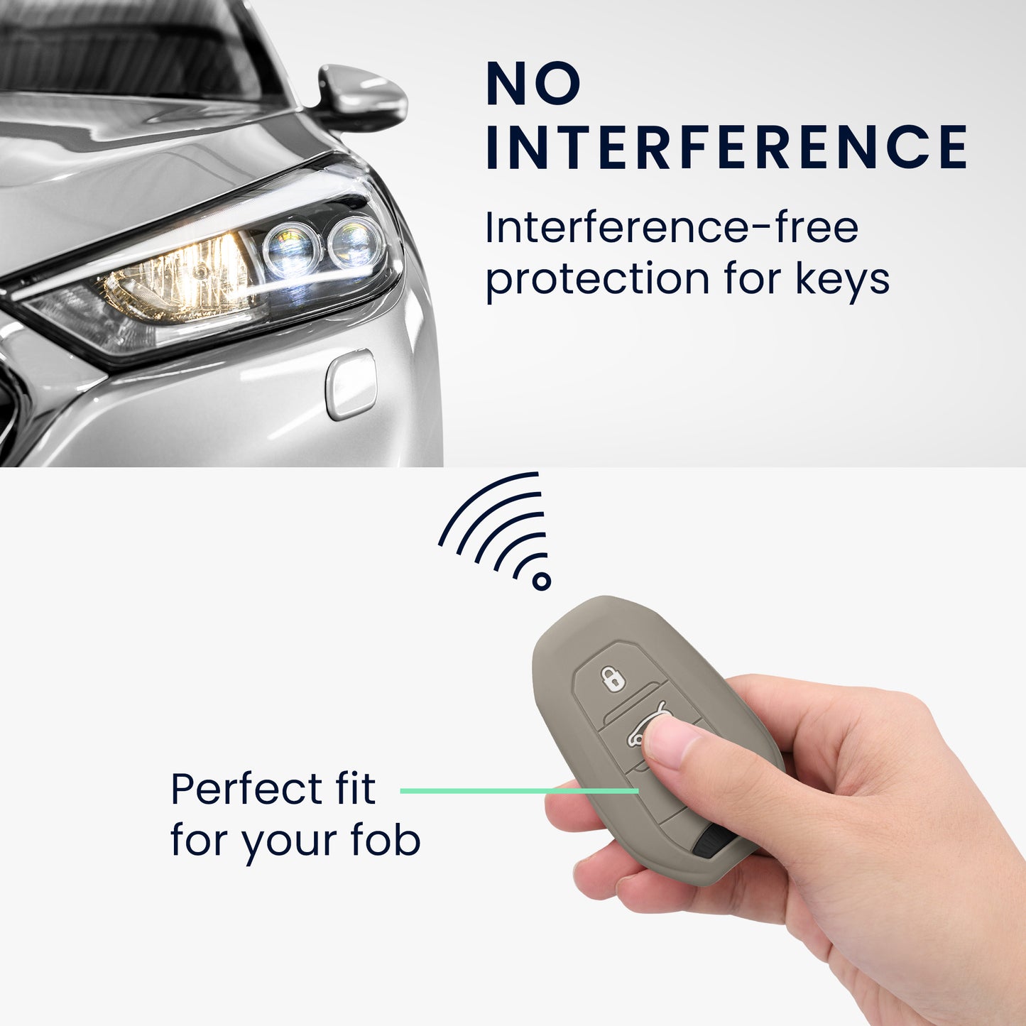 kwmobile Schlüsselhülle für Peugeot Citroen 3-Tasten Smartkey Autoschlüssel (nur Keyless Go) Hülle - Autoschlüssel Schlüssel Hülle - Schlüsselschutz Gehäuse