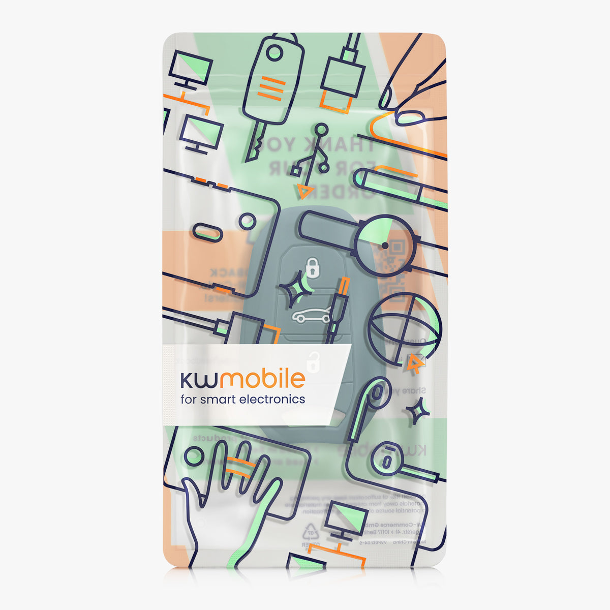 kwmobile Schlüsselhülle für Peugeot Citroen 3-Tasten Smartkey Autoschlüssel (nur Keyless Go) Hülle - Autoschlüssel Schlüssel Hülle - Schlüsselschutz Gehäuse