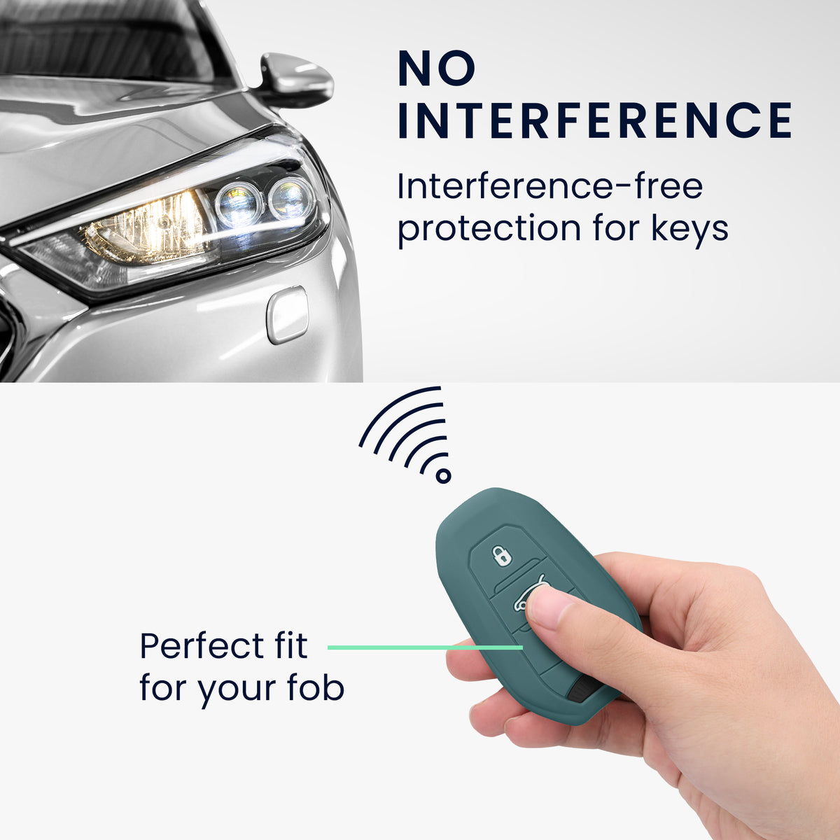 kwmobile Schlüsselhülle für Peugeot Citroen 3-Tasten Smartkey Autoschlüssel (nur Keyless Go) Hülle - Autoschlüssel Schlüssel Hülle - Schlüsselschutz Gehäuse