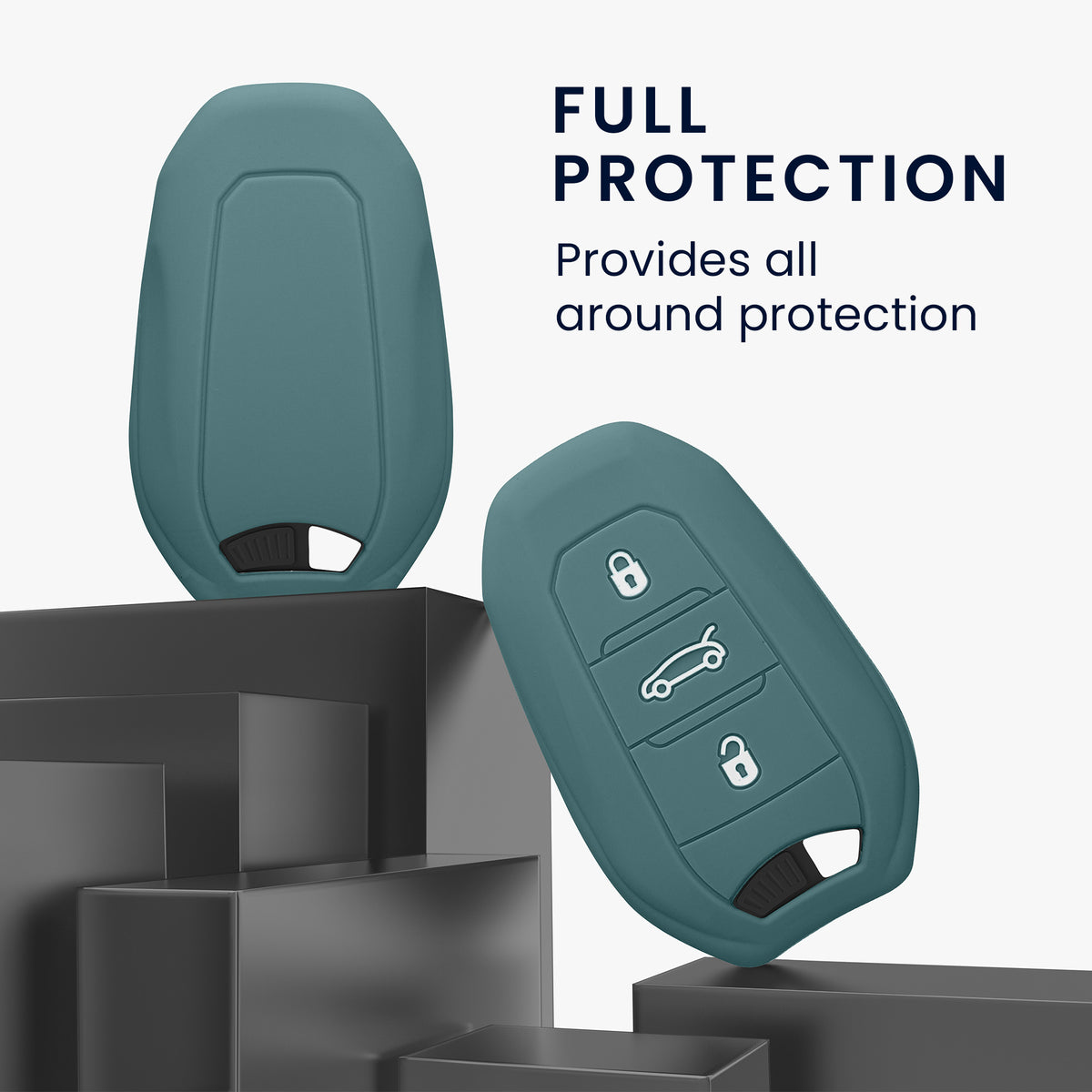kwmobile Schlüsselhülle für Peugeot Citroen 3-Tasten Smartkey Autoschlüssel (nur Keyless Go) Hülle - Autoschlüssel Schlüssel Hülle - Schlüsselschutz Gehäuse
