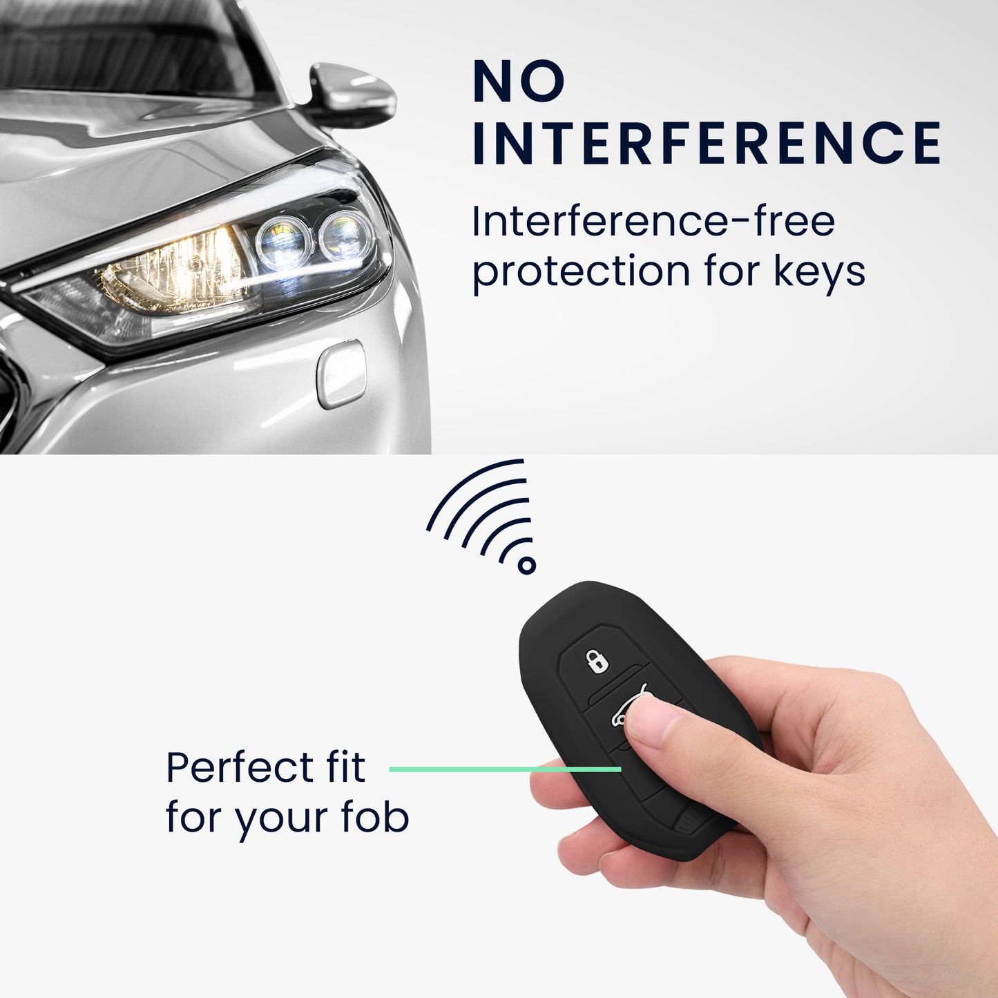 kwmobile Schlüsselhülle für Peugeot Citroen 3-Tasten Smartkey Autoschlüssel (nur Keyless Go) Hülle - Autoschlüssel Schlüssel Hülle - Schlüsselschutz Gehäuse