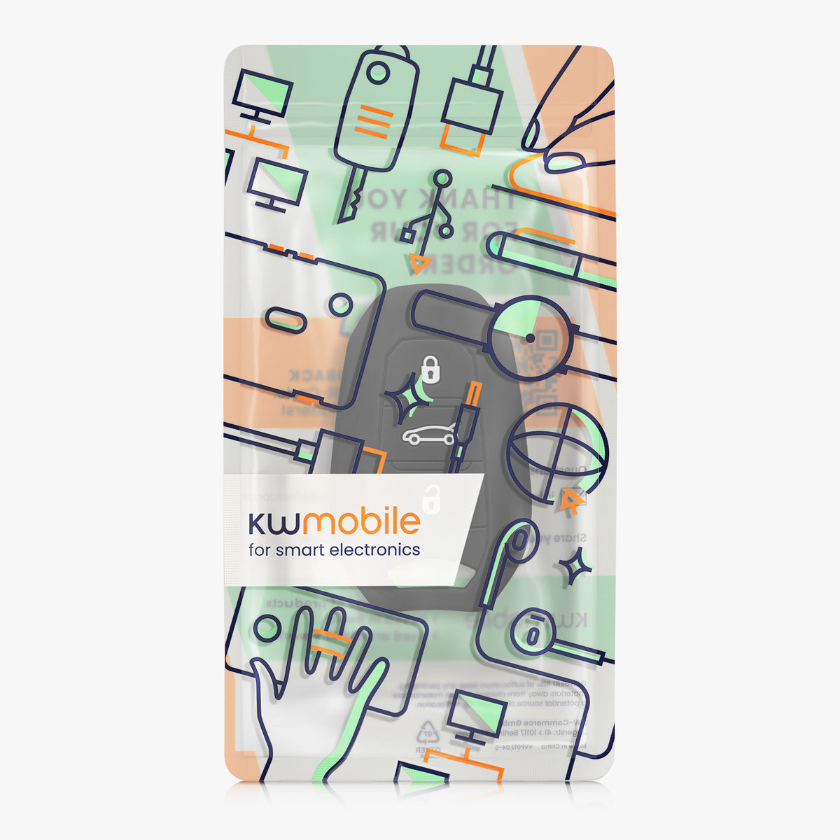 kwmobile Schlüsselhülle für Peugeot Citroen 3-Tasten Smartkey Autoschlüssel (nur Keyless Go) Hülle - Autoschlüssel Schlüssel Hülle - Schlüsselschutz Gehäuse
