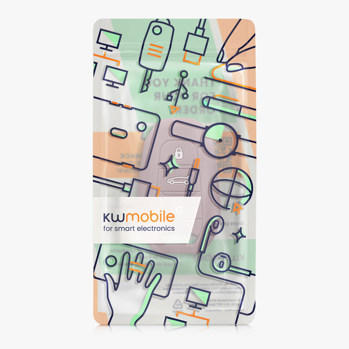kwmobile Schlüsselhülle für Peugeot Citroen 3-Tasten Smartkey Autoschlüssel (nur Keyless Go) Hülle - Autoschlüssel Schlüssel Hülle - Schlüsselschutz Gehäuse