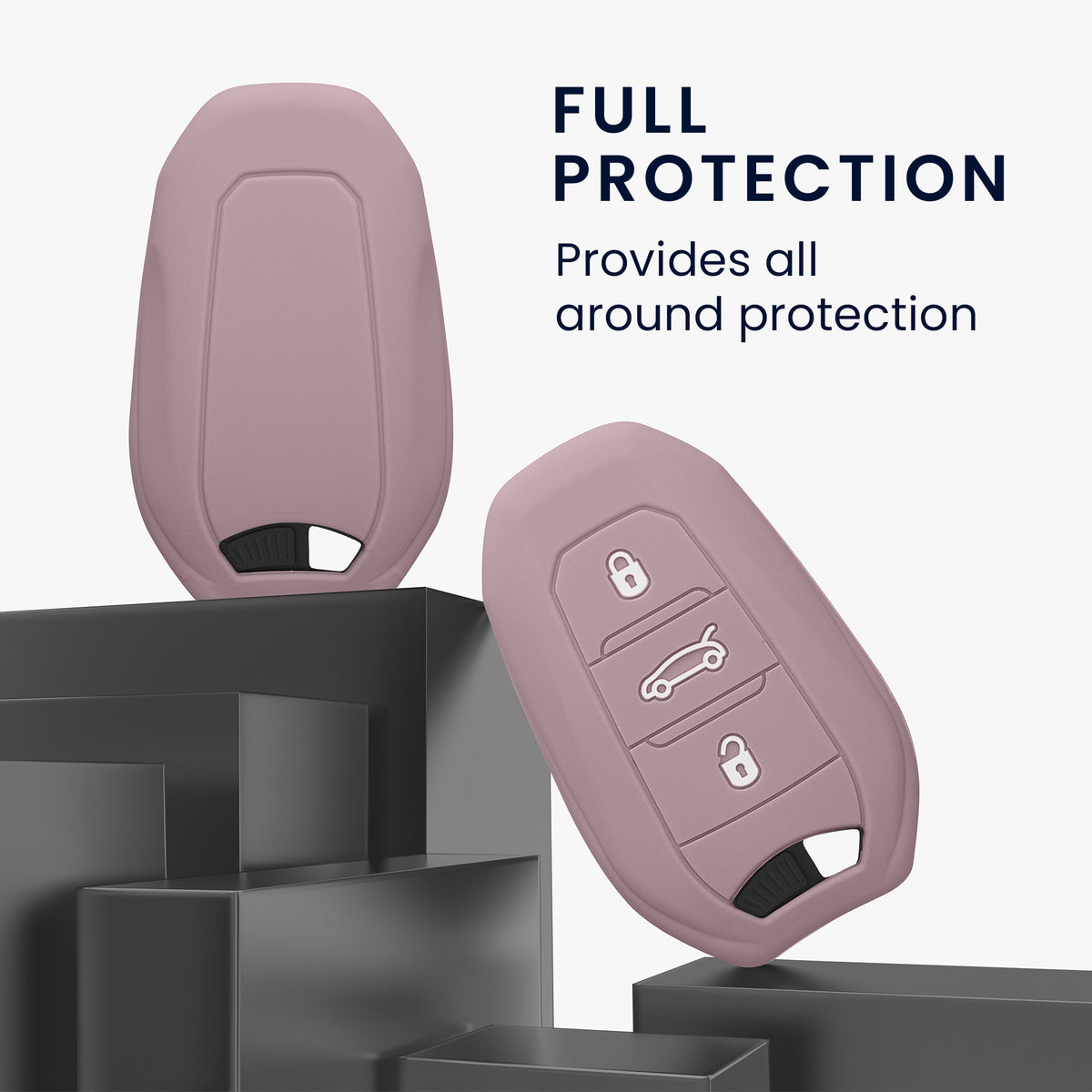 kwmobile Schlüsselhülle für Peugeot Citroen 3-Tasten Smartkey Autoschlüssel (nur Keyless Go) Hülle - Autoschlüssel Schlüssel Hülle - Schlüsselschutz Gehäuse