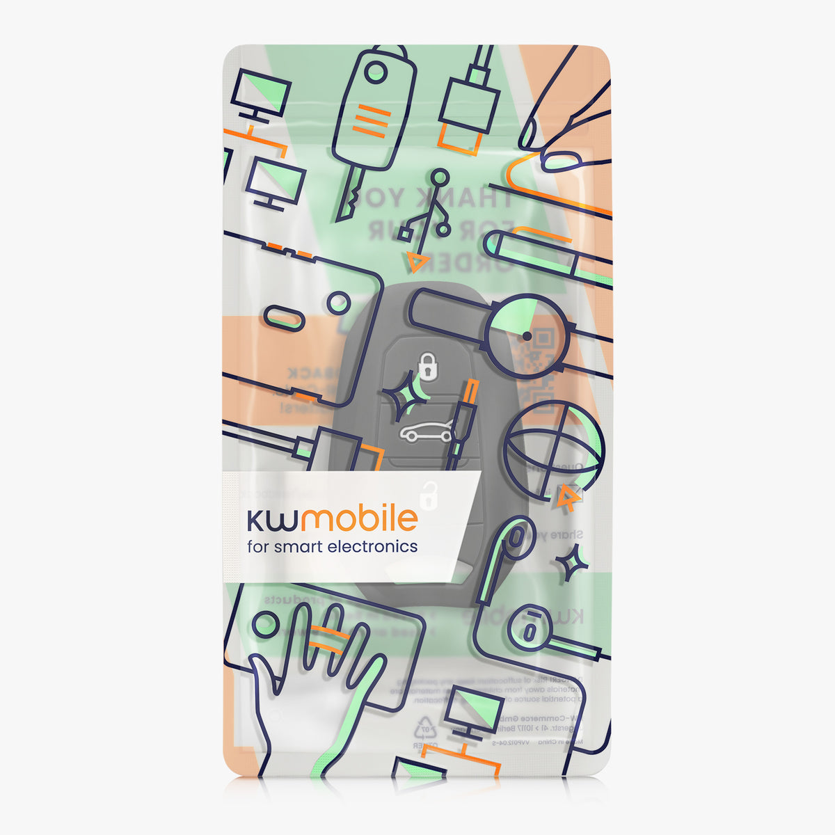 kwmobile Schlüsselhülle für Peugeot Citroen 3-Tasten Smartkey Autoschlüssel (nur Keyless Go) Hülle - Autoschlüssel Schlüssel Hülle - Schlüsselschutz Gehäuse