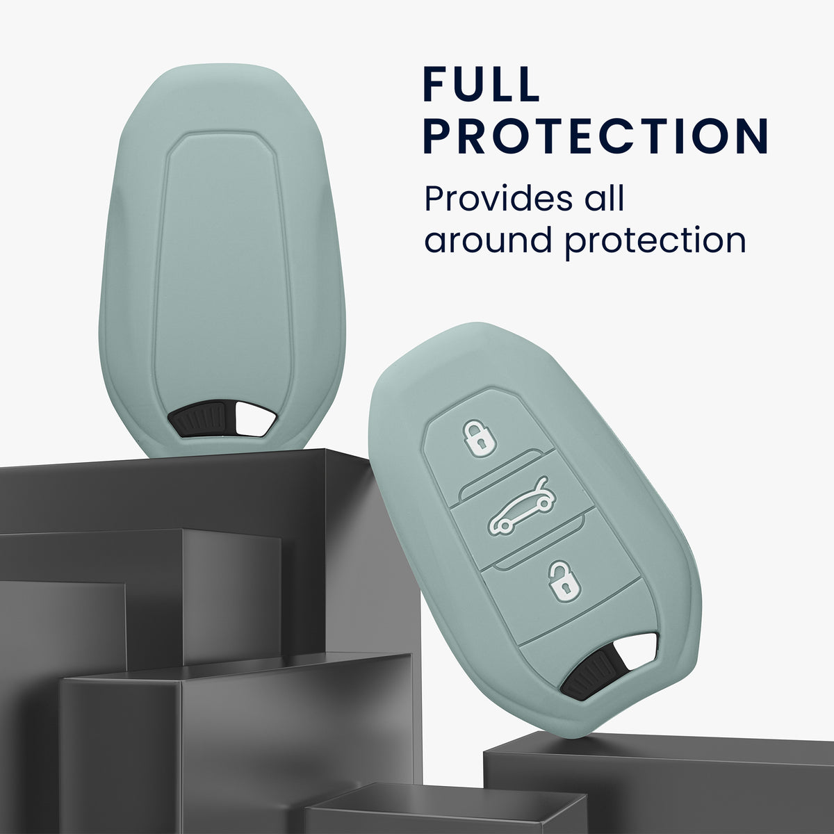 kwmobile Schlüsselhülle für Peugeot Citroen 3-Tasten Smartkey Autoschlüssel (nur Keyless Go) Hülle - Autoschlüssel Schlüssel Hülle - Schlüsselschutz Gehäuse
