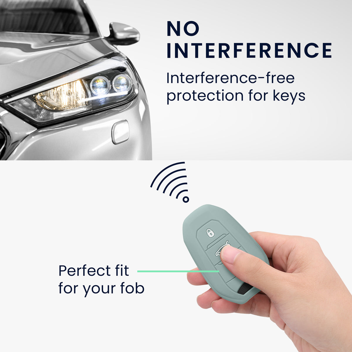 kwmobile Schlüsselhülle für Peugeot Citroen 3-Tasten Smartkey Autoschlüssel (nur Keyless Go) Hülle - Autoschlüssel Schlüssel Hülle - Schlüsselschutz Gehäuse