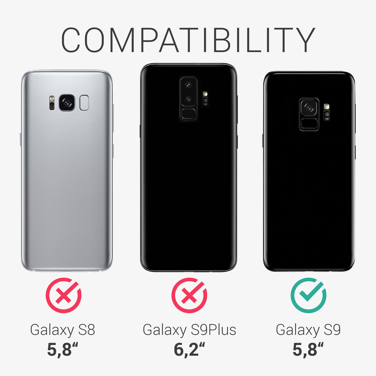 kwmobile Handyhülle für Samsung Galaxy S9 Hülle - Case Silikon - Kabelloses Laden - Schutzhülle Cover