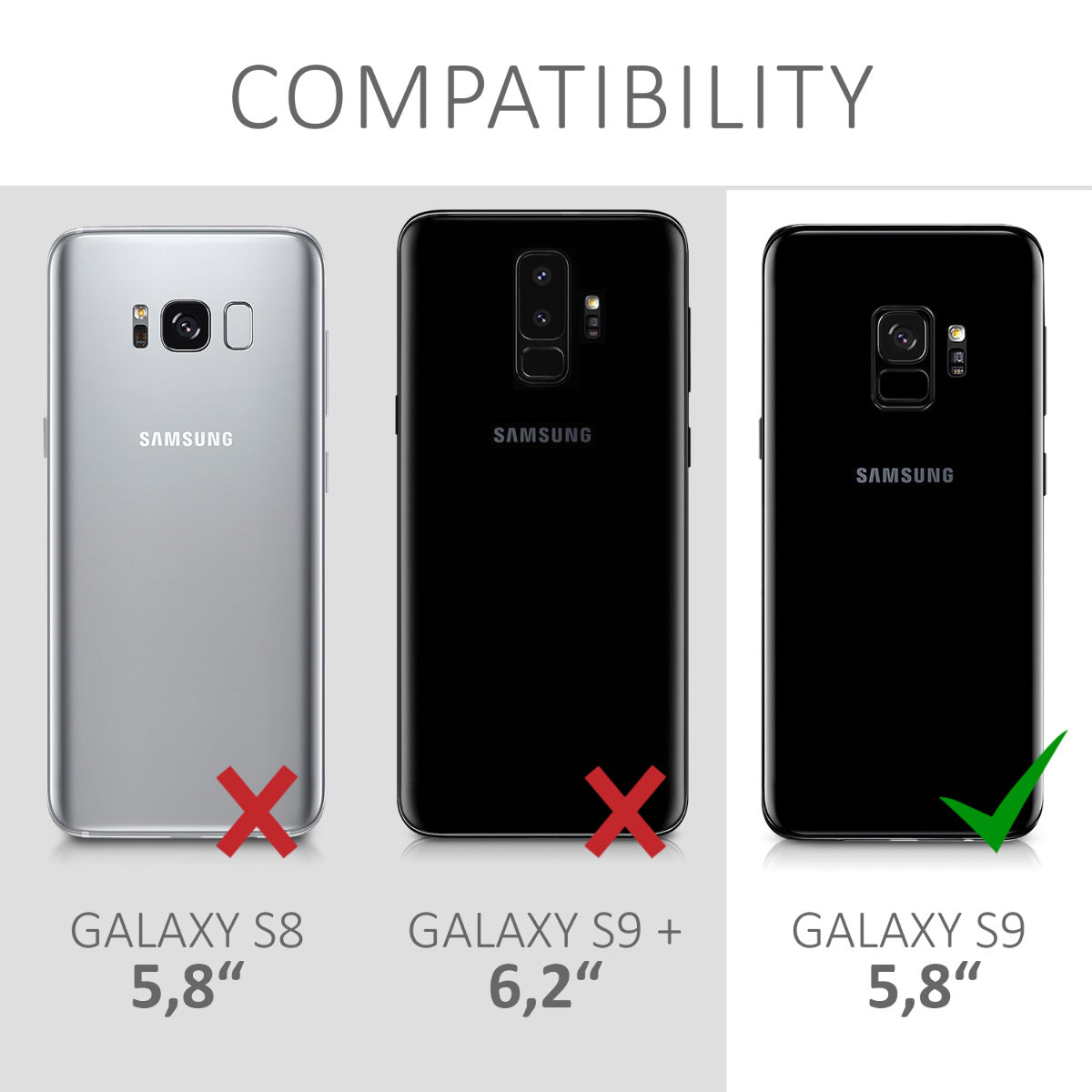 kwmobile Handyhülle für Samsung Galaxy S9 Hülle - Case Silikon - Kabelloses Laden - Schutzhülle Cover