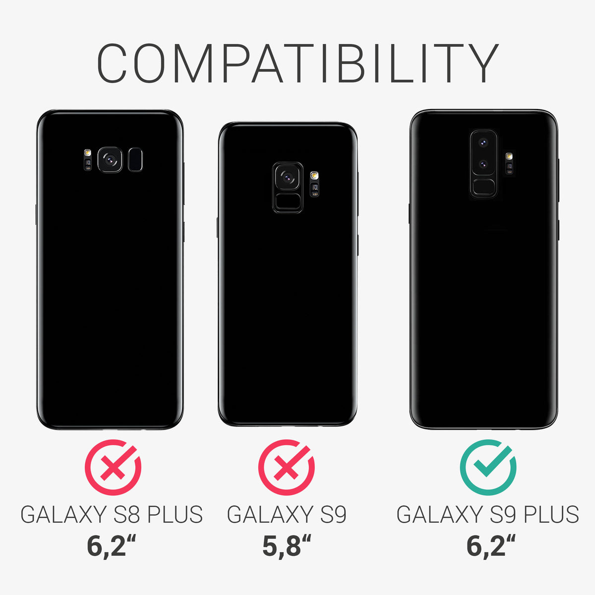 kwmobile Handyhülle für Samsung Galaxy S9 Plus Hülle - Case Silikon - Kabelloses Laden - Schutzhülle Cover
