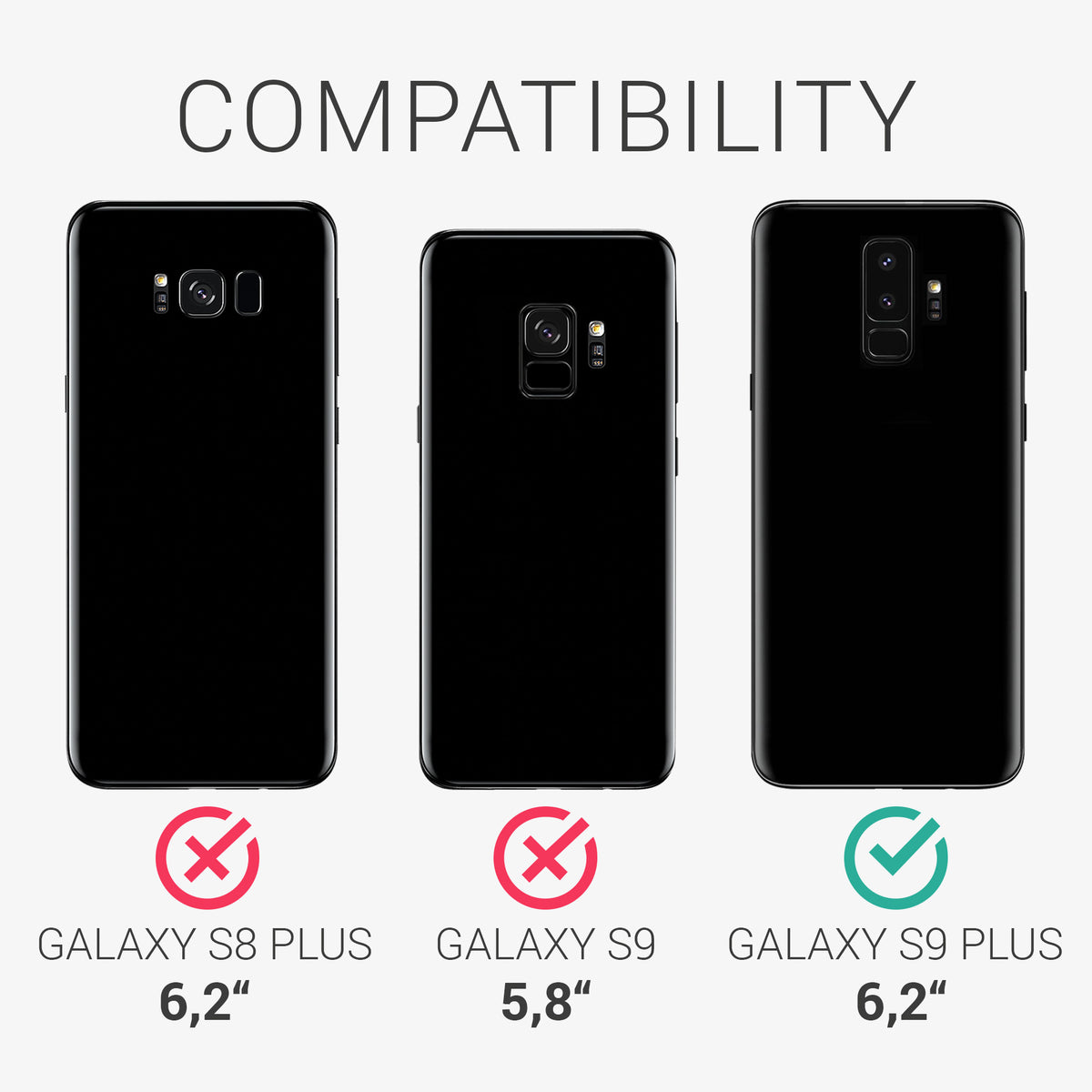kwmobile Handyhülle für Samsung Galaxy S9 Plus Hülle - Case Silikon - Kabelloses Laden - Schutzhülle Cover