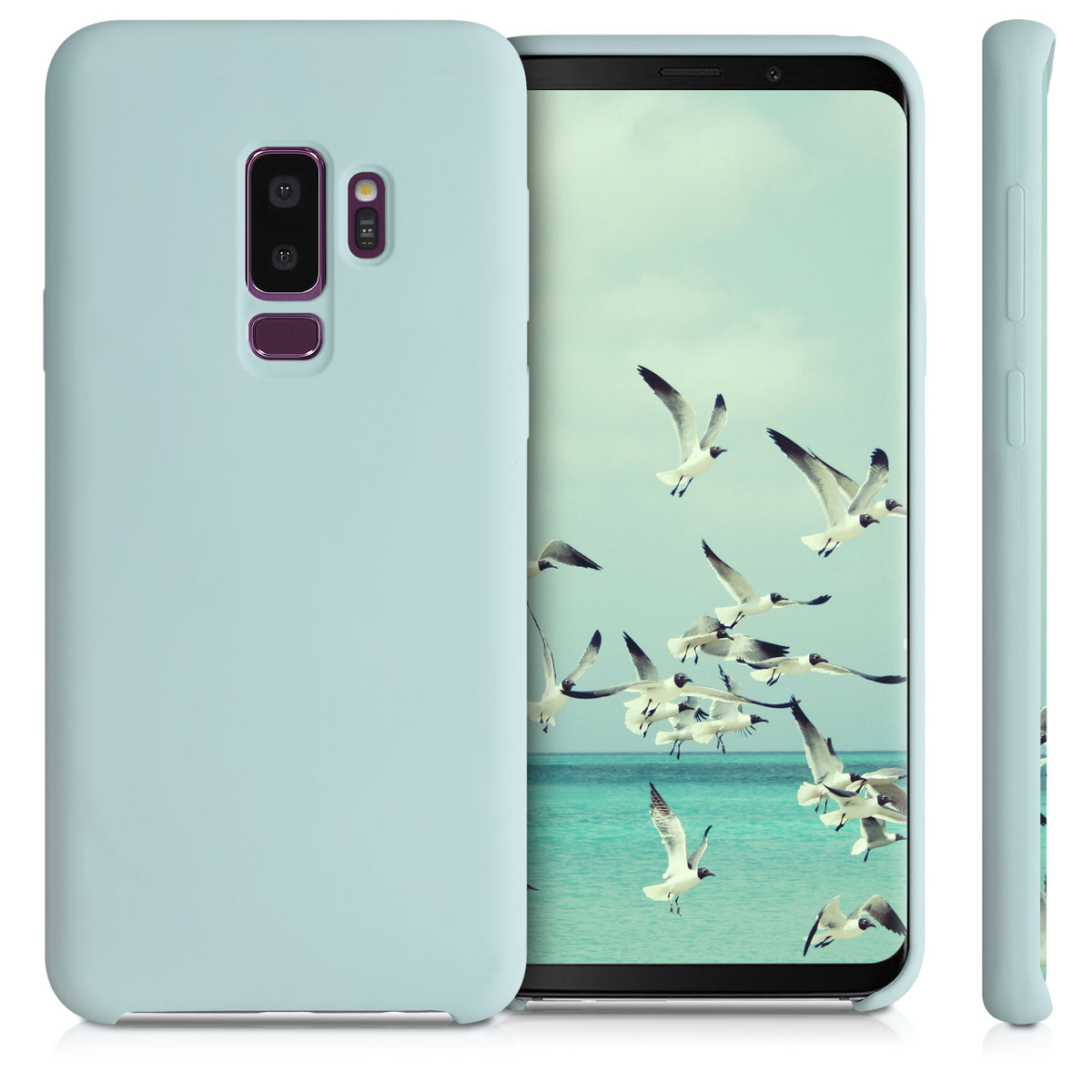 kwmobile Handyhülle für Samsung Galaxy S9 Plus Hülle - Case Silikon - Kabelloses Laden - Schutzhülle Cover