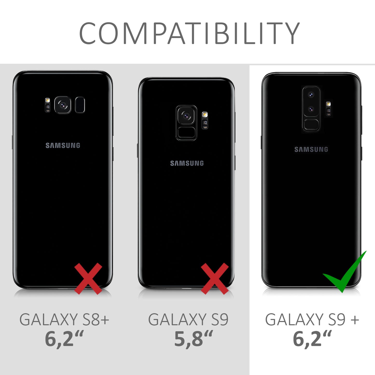 kwmobile Handyhülle für Samsung Galaxy S9 Plus Hülle - Case Silikon - Kabelloses Laden - Schutzhülle Cover